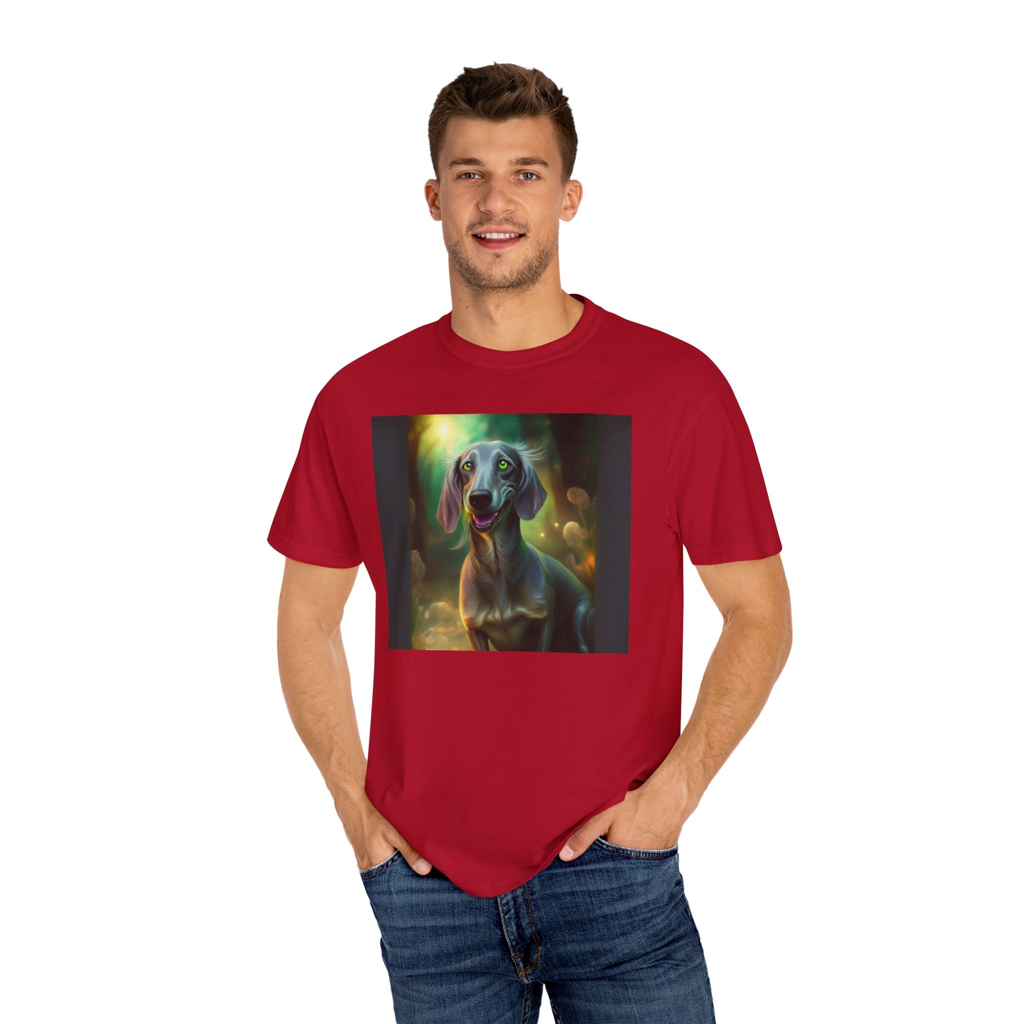 Silver Grey Dachshund Unisex Garment-Dyed T-shirt