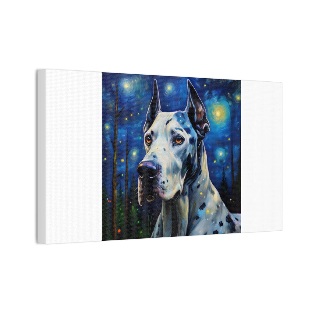 Great Dane Stary Night Canvas Stretched, 0.75"