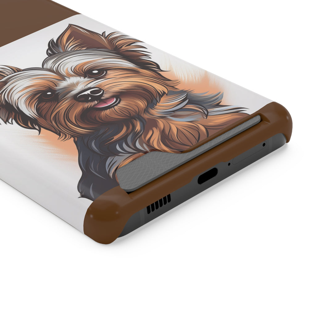 Yorkie Phone Case with Card Holder