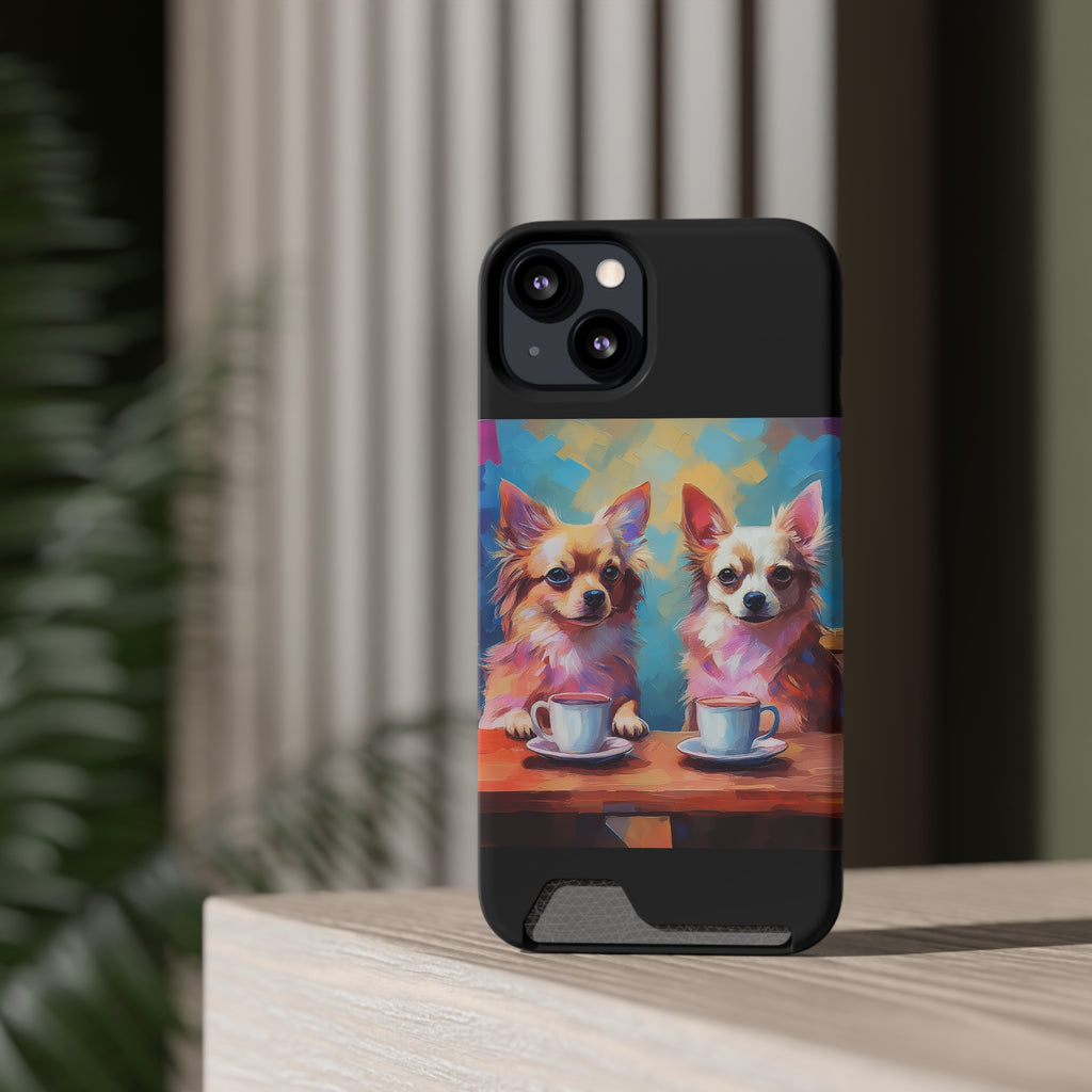 Cafe con Chihuahua Phone Case with Card Holder