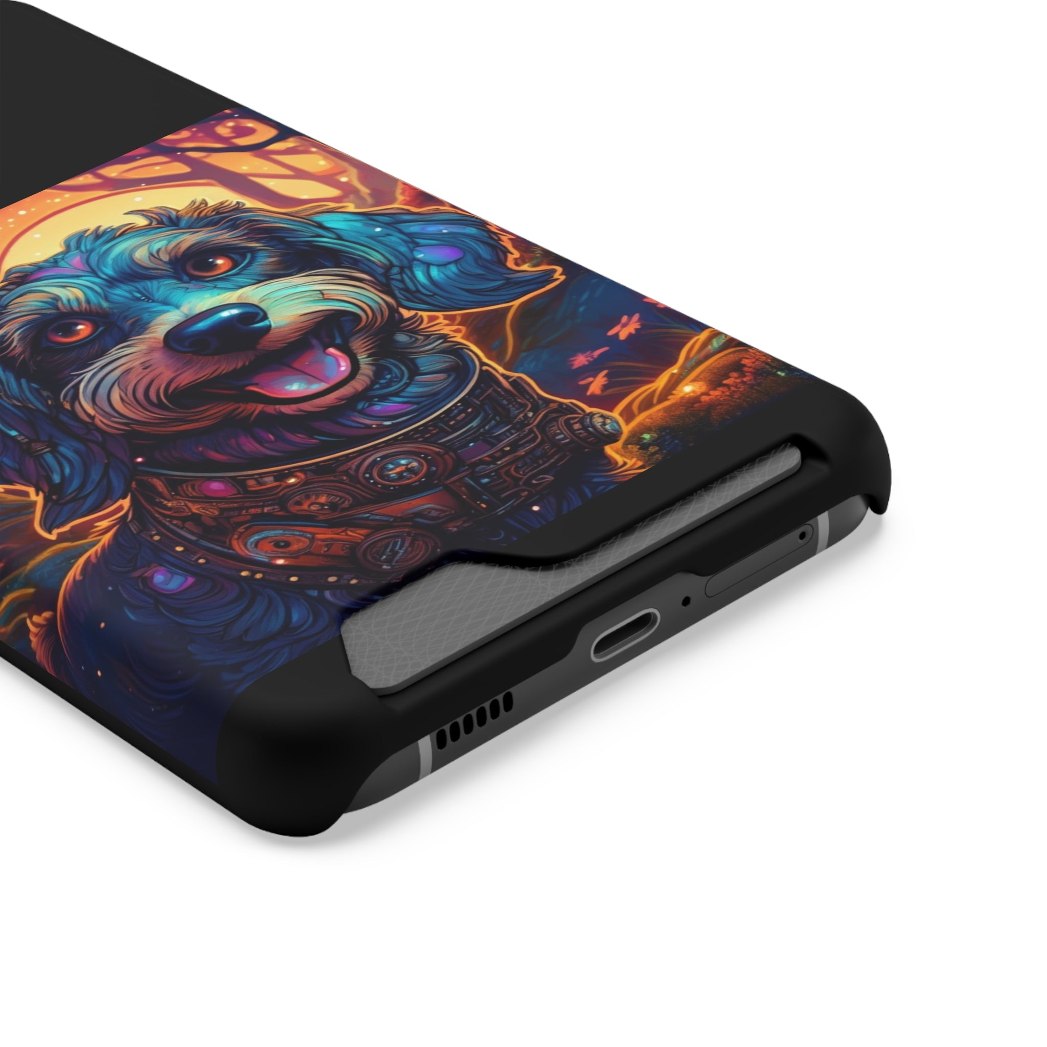 Dachshund Steampunk Phone Case with Card Holder