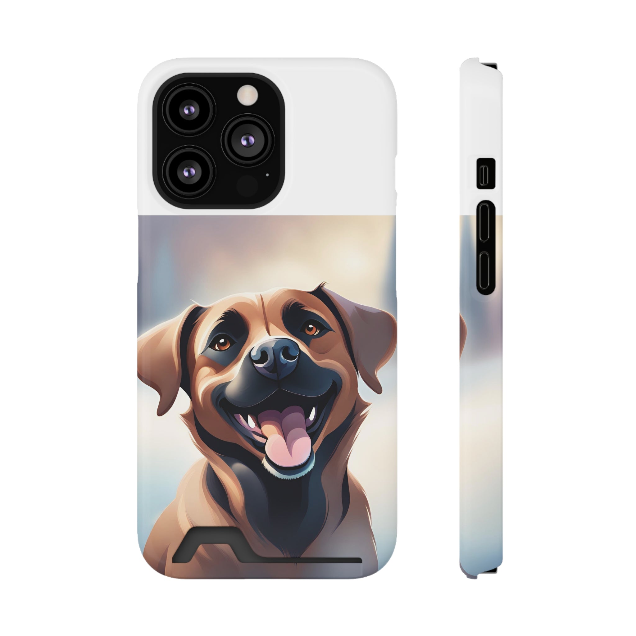 Black Mouth Cur Phone Case with Card Holder