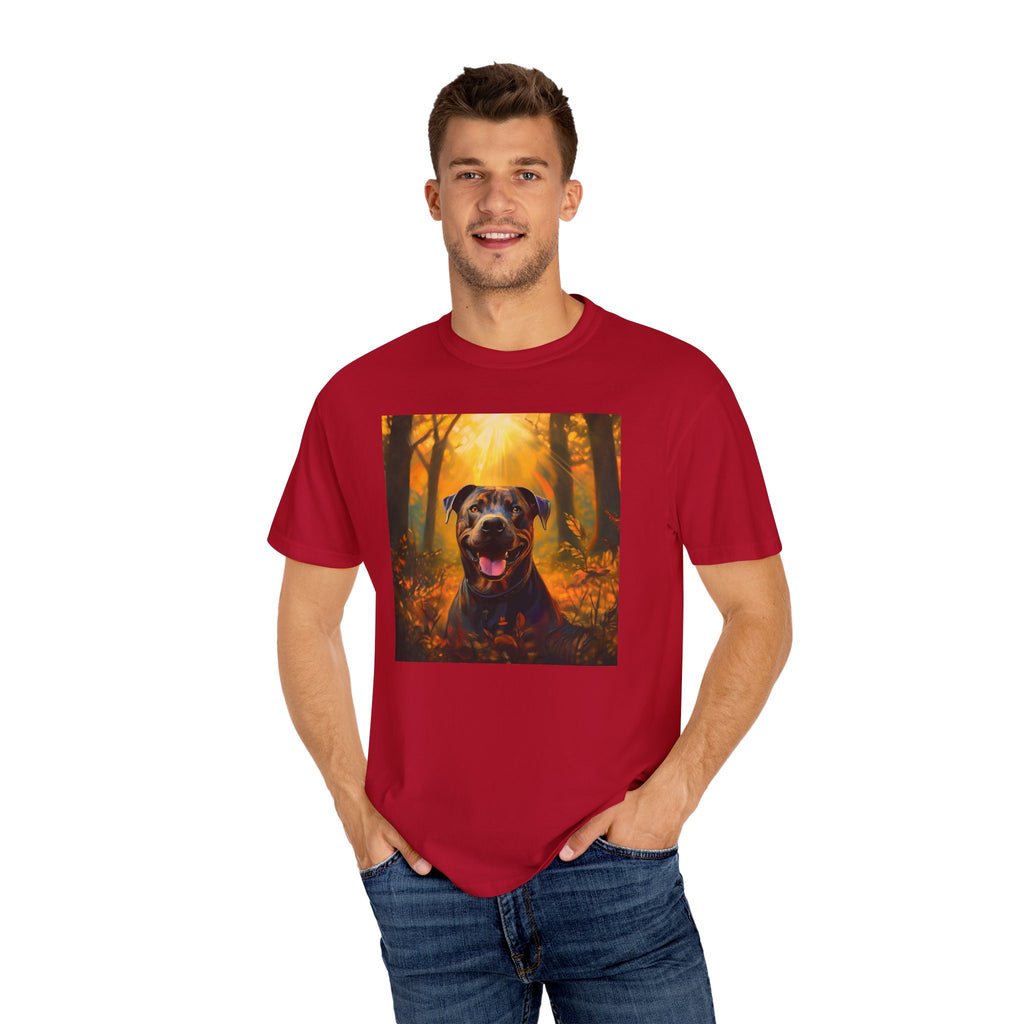 Pit Bull Brindle Autumn Unisex Garment-Dyed T-shirt