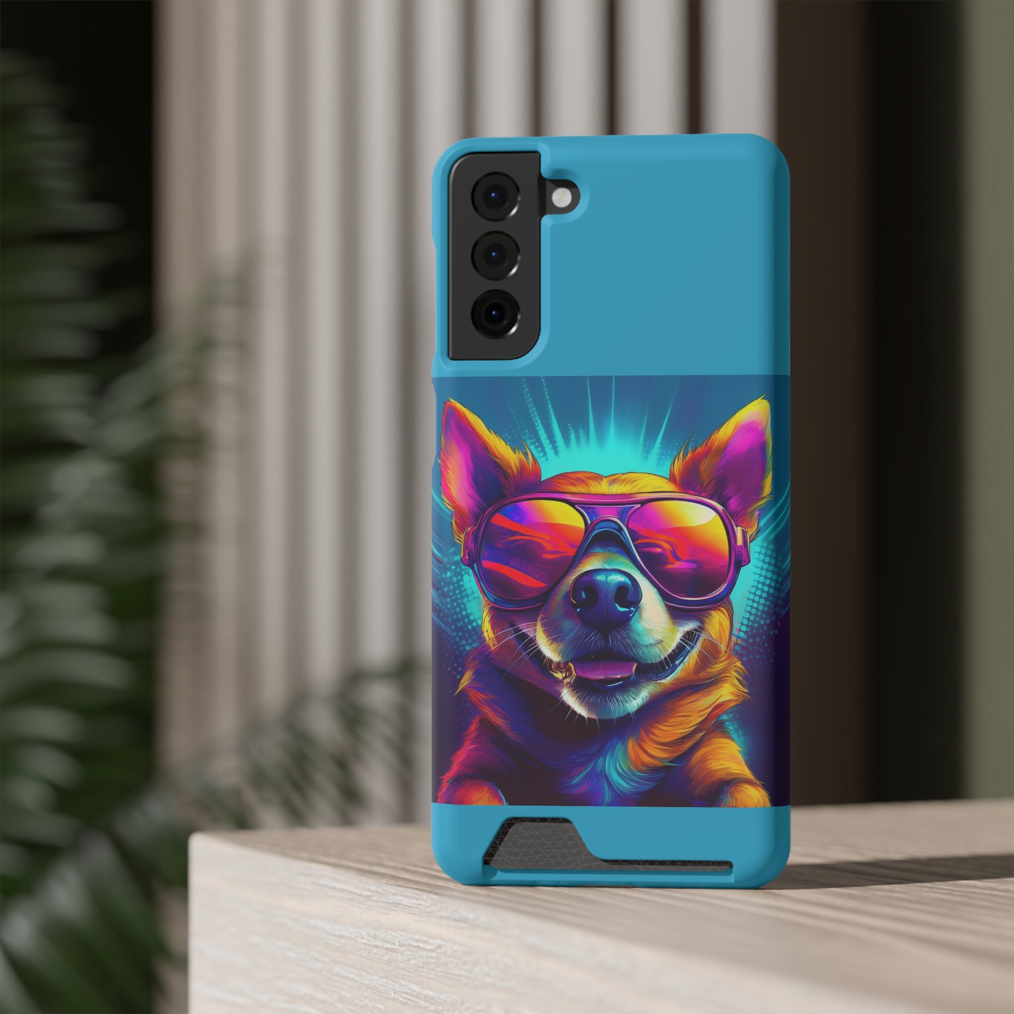 Chihuahua Cool Sunglasses Phone Case with Card Holder