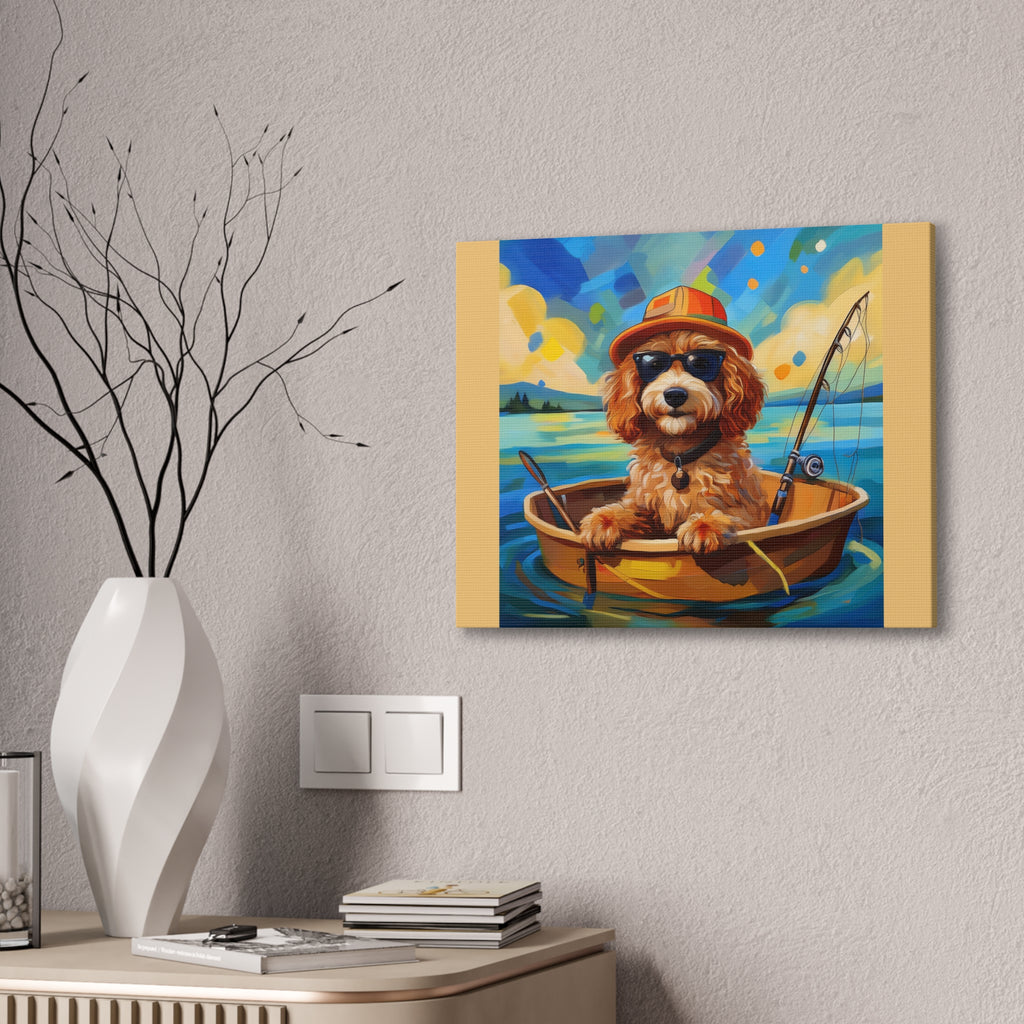 Doodle Fishing Canvas Painting