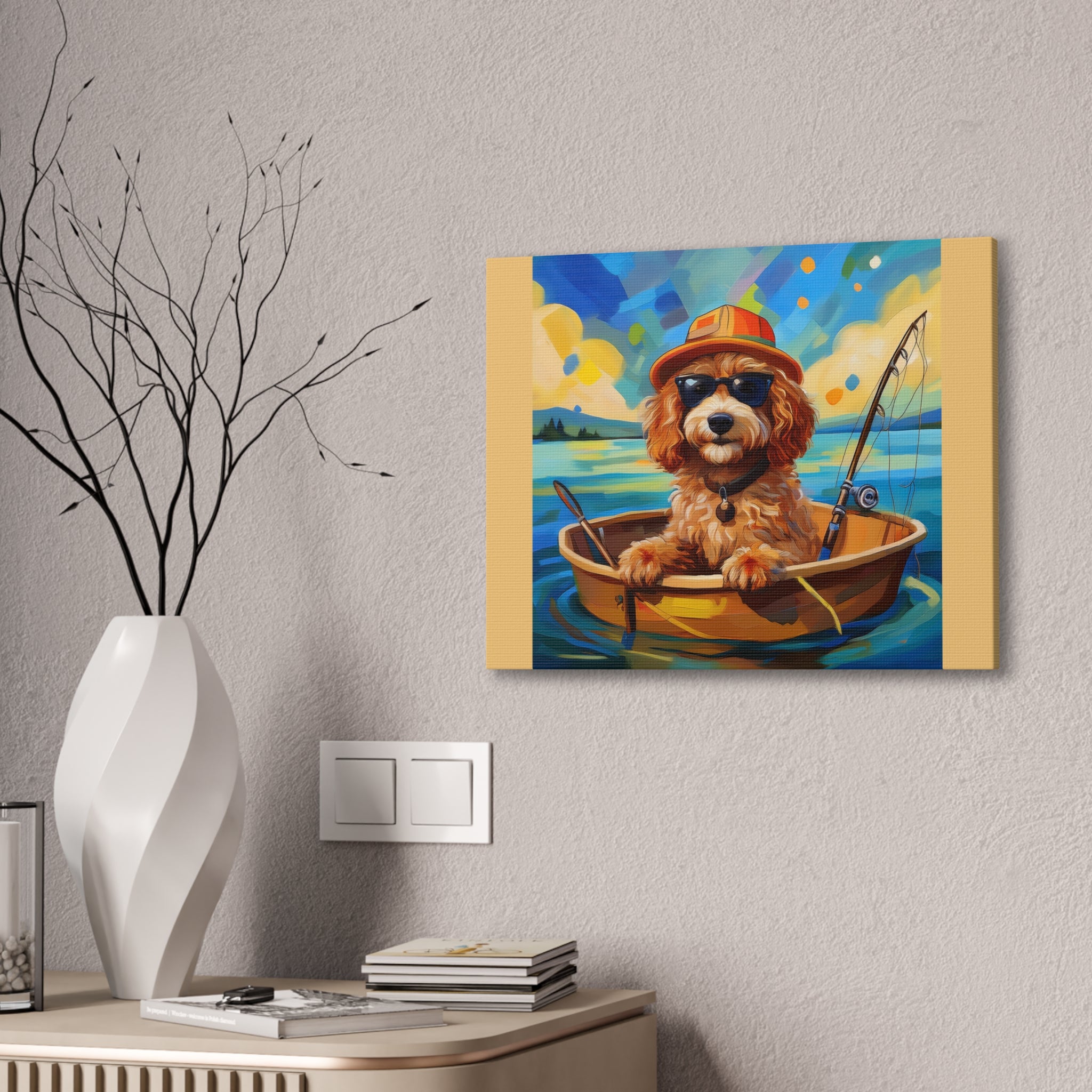 Doodle Fishing Canvas Painting