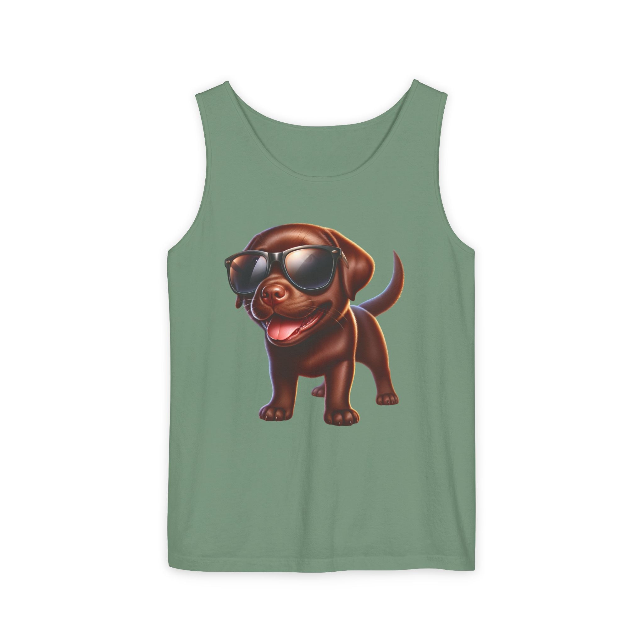 Chocolate Lab w/ sunglasses Unisex Tank Top