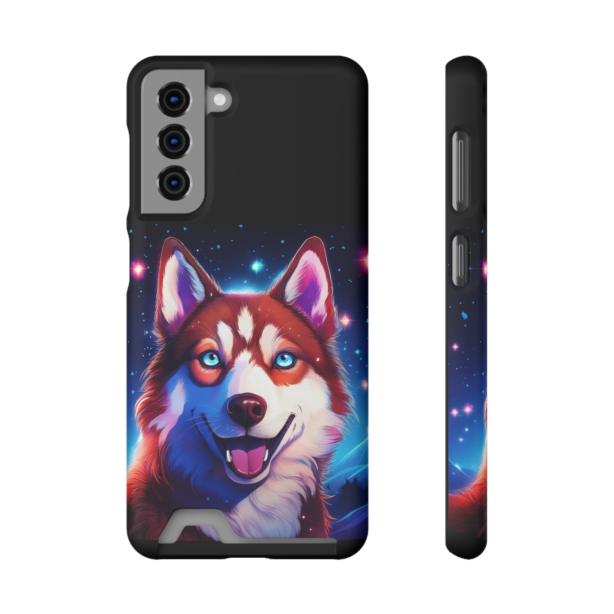 Eskimo Husky Stary Night Phone Case with Card Holder