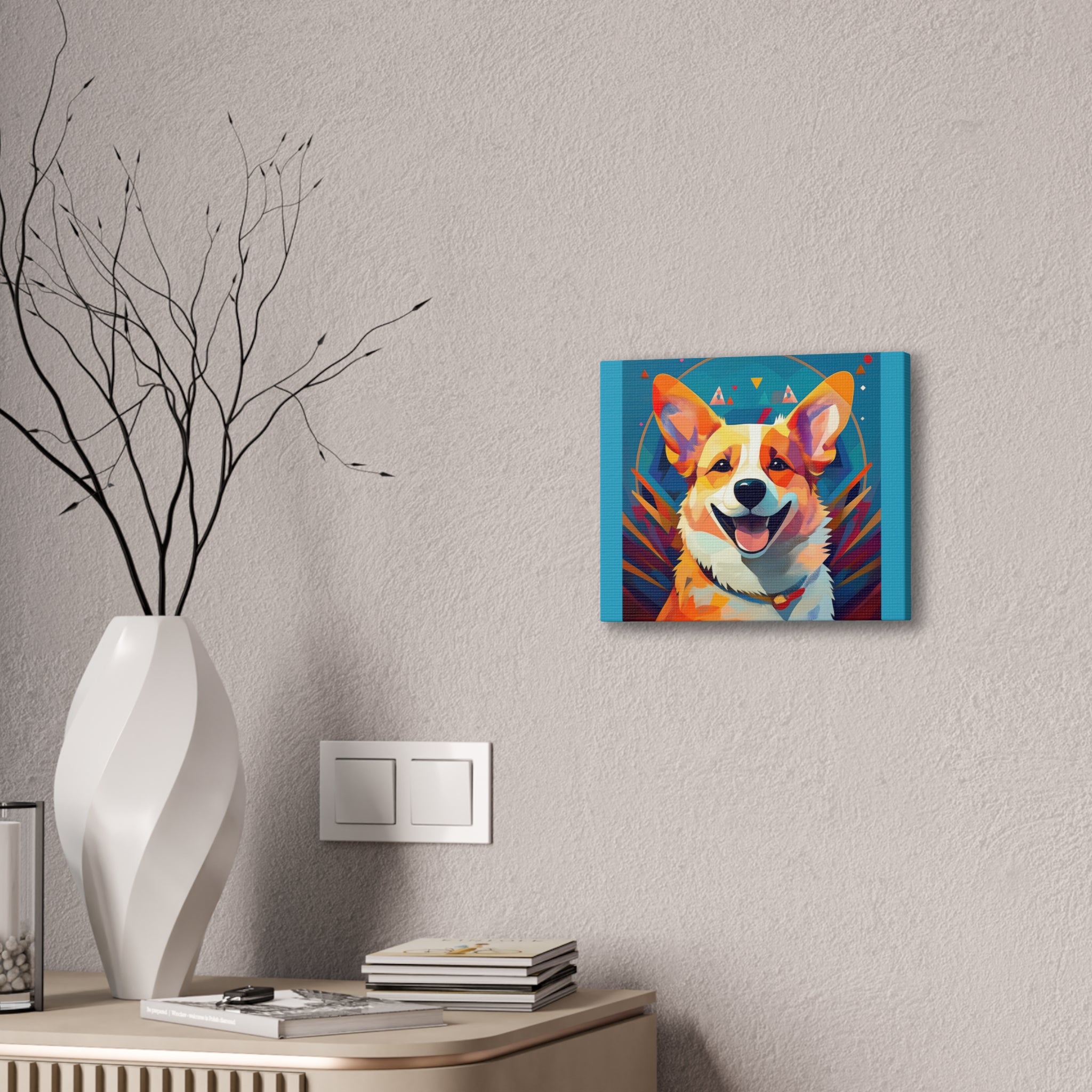 Corgi Canvas Painting