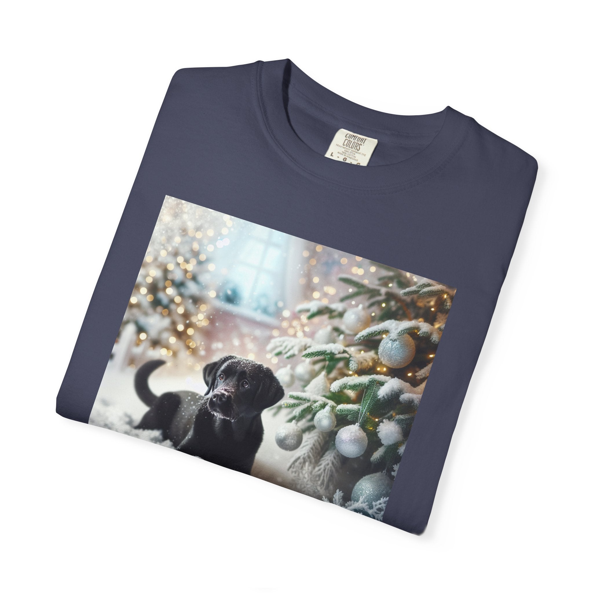 Black Lab Puppy Holiday Unisex Garment-Dyed T-shirt