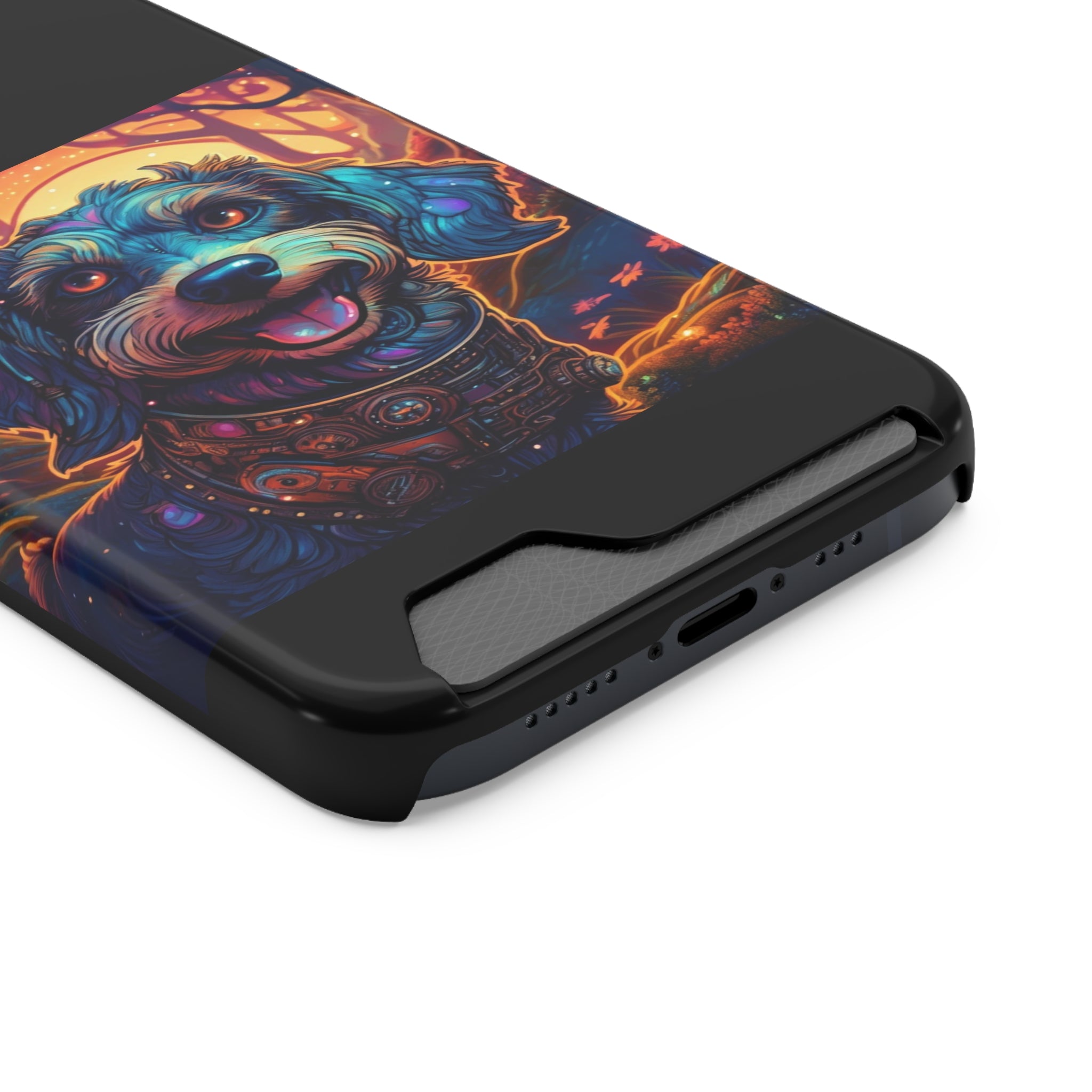 Dachshund Steampunk Phone Case with Card Holder