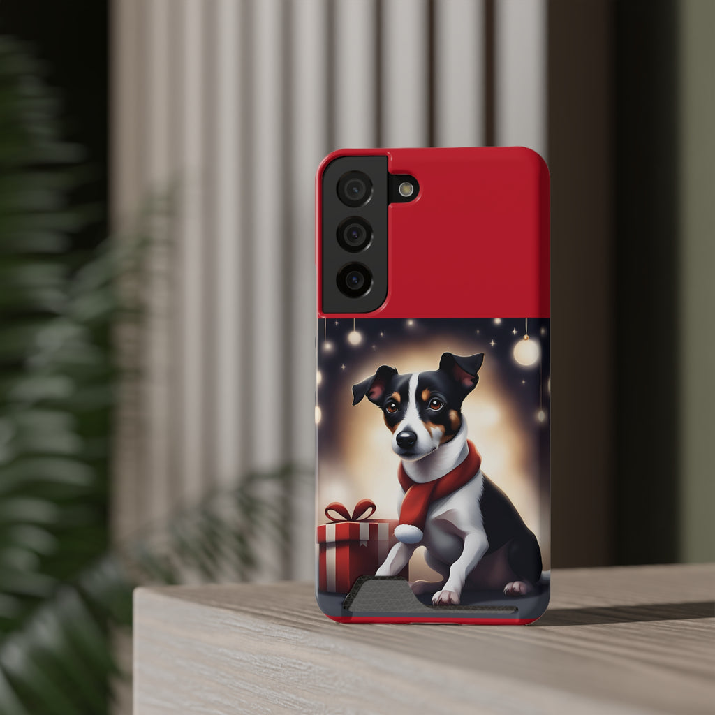 Jack Russel Holiday Phone Case with Card Holder