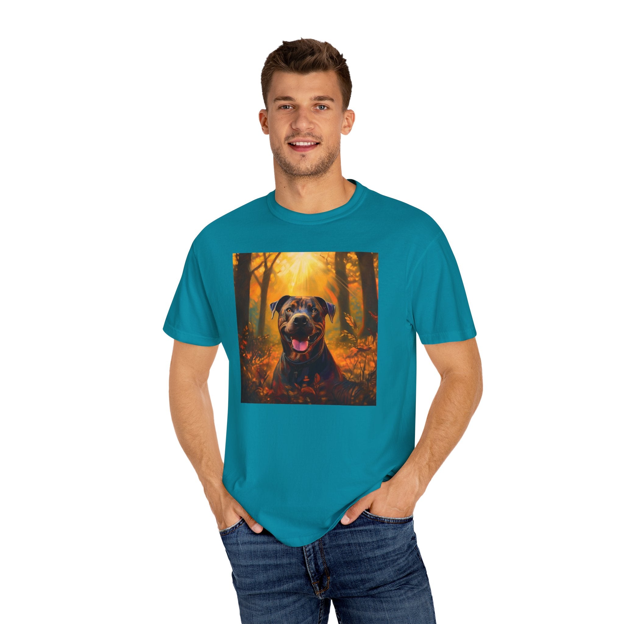 Pit Bull Brindle Autumn Unisex Garment-Dyed T-shirt