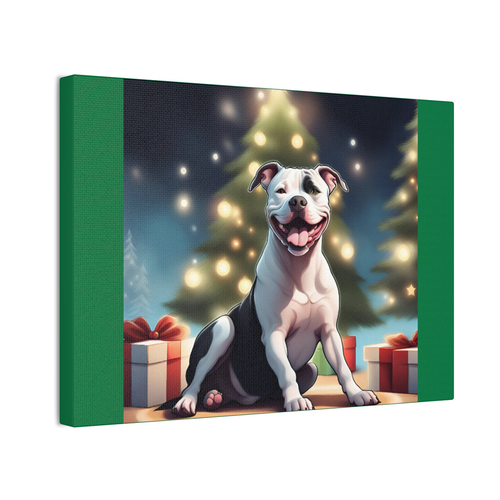 Pit Bull Holiday Canvas Stretched, 0.75"