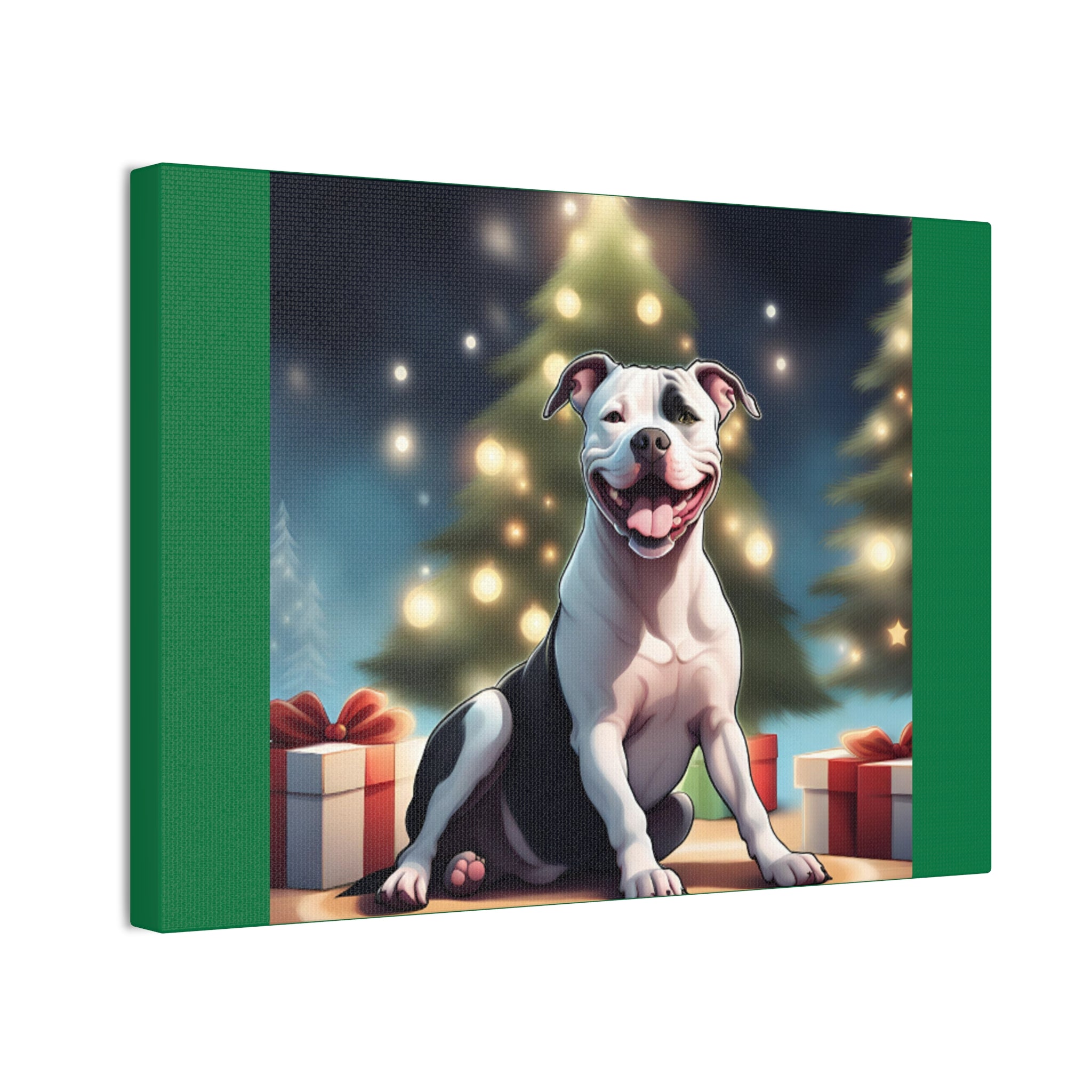Pit Bull Holiday Canvas Stretched, 0.75"