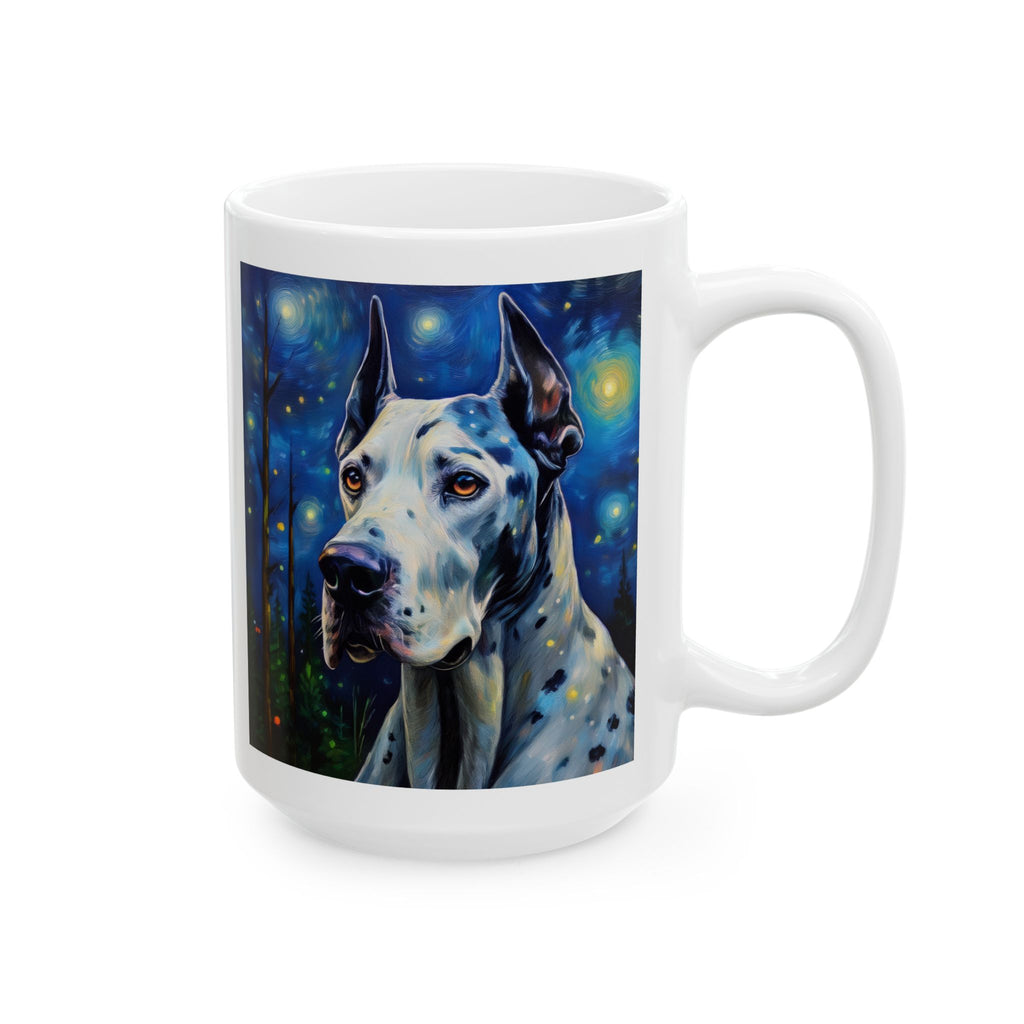 Great Dane Stary Night Ceramic Mug, (11oz, 15oz)