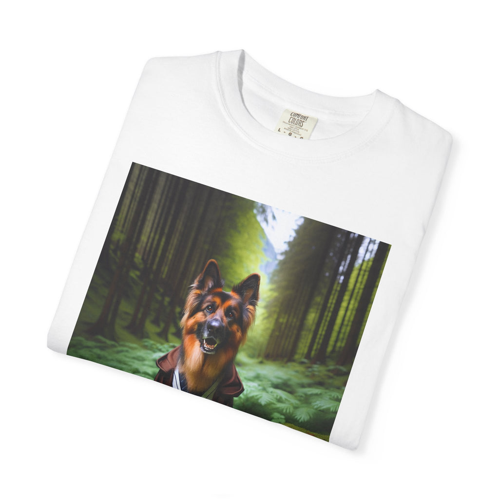 German Shepherd Forest Knight Unisex Garment-Dyed T-shirt