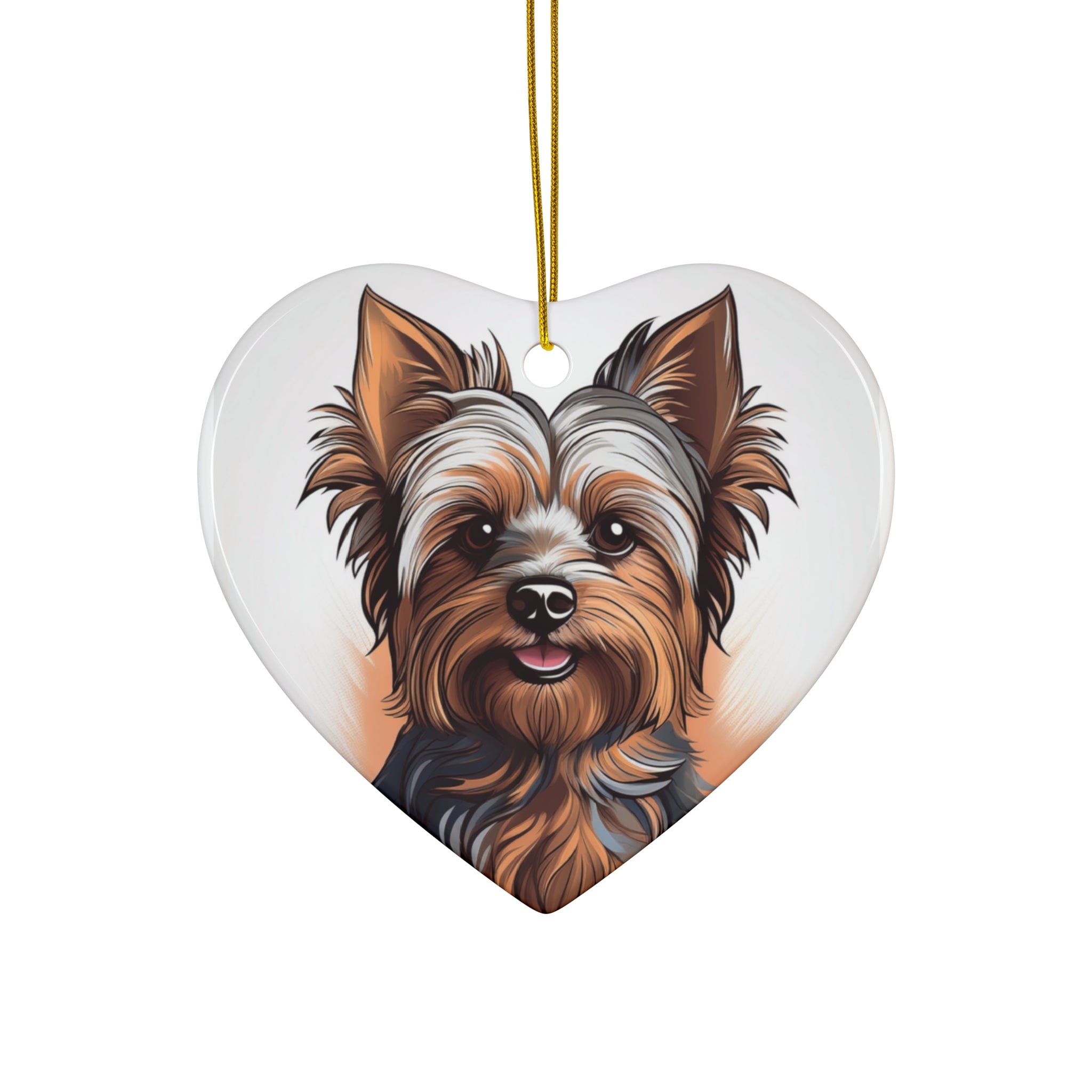Yorkie Ceramic Ornament