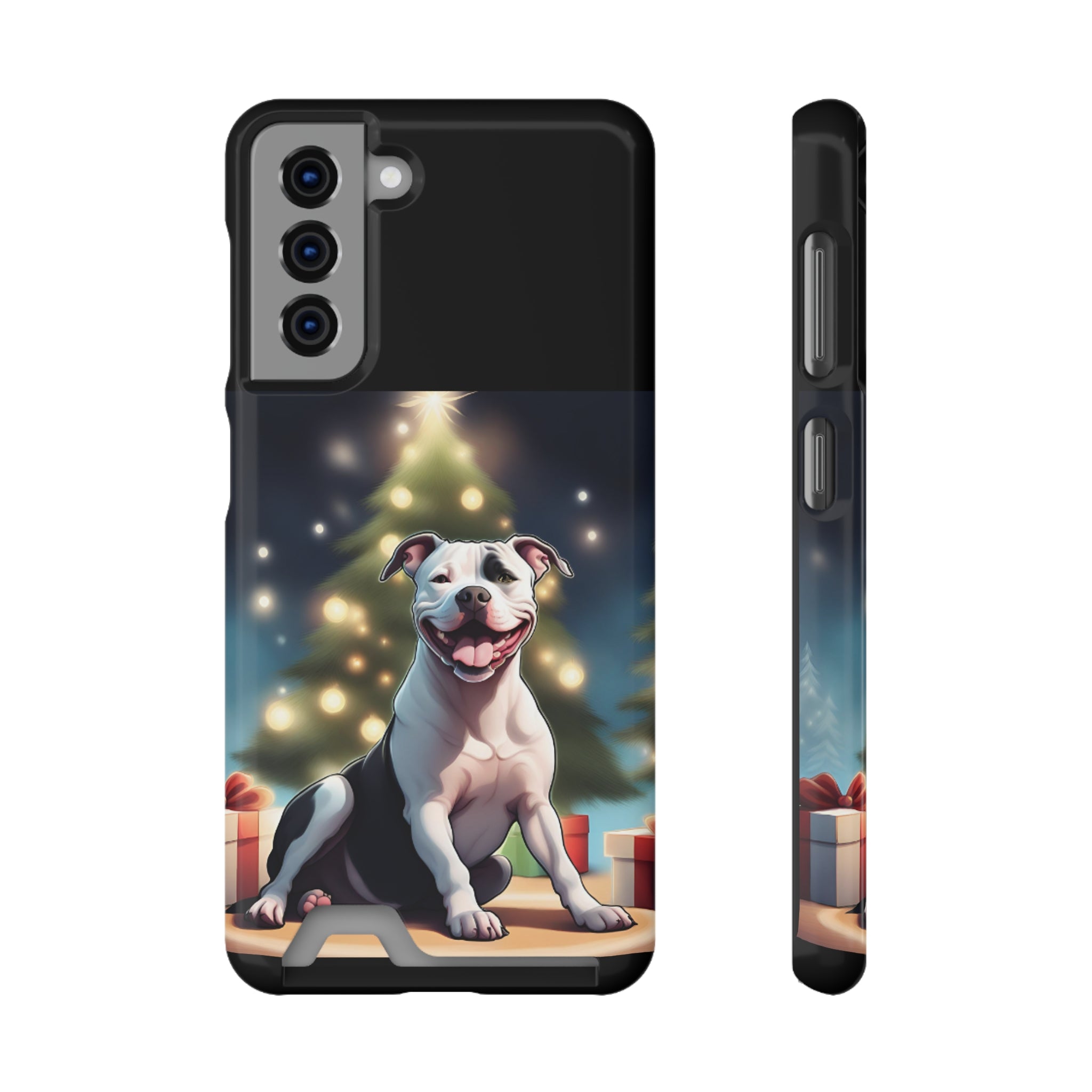 Pitbull Holiday Phone Case with Card Holder