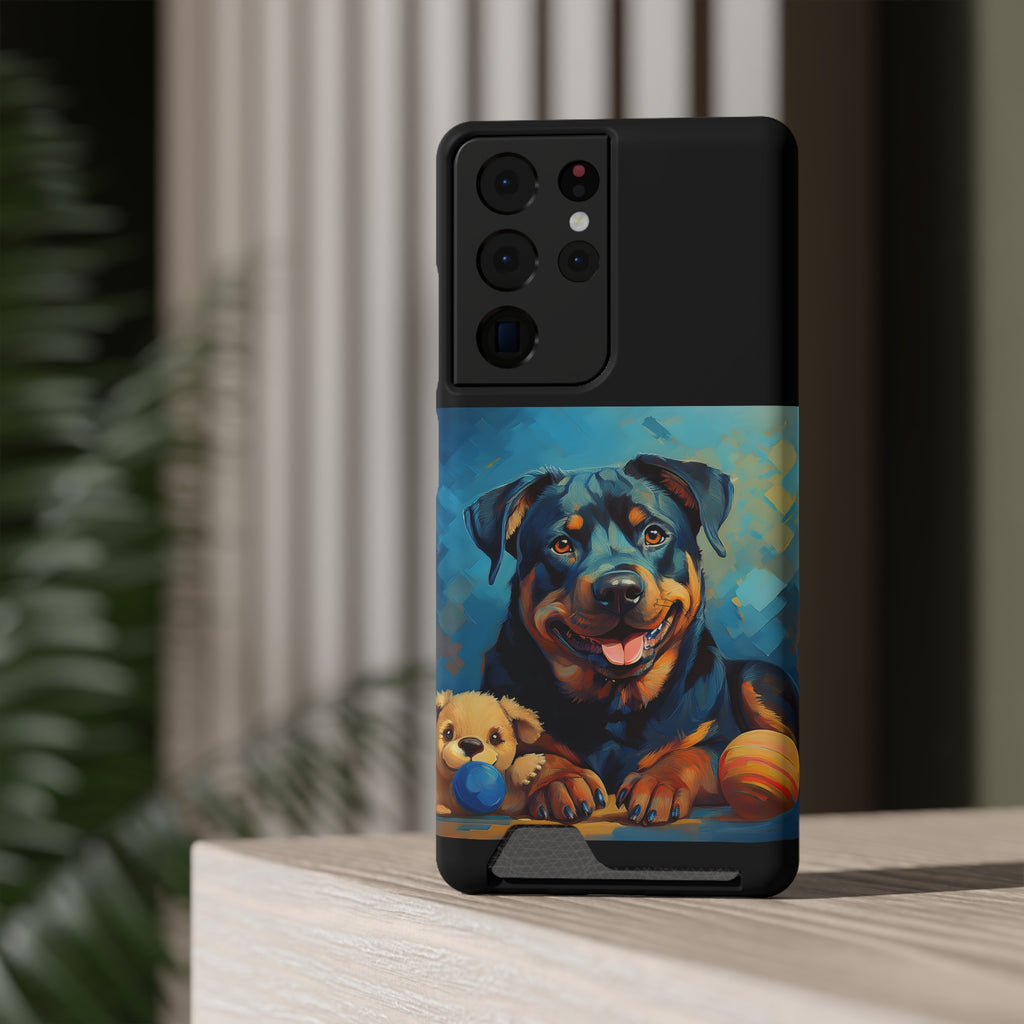 Rottweiler Phone Case with Card Holder
