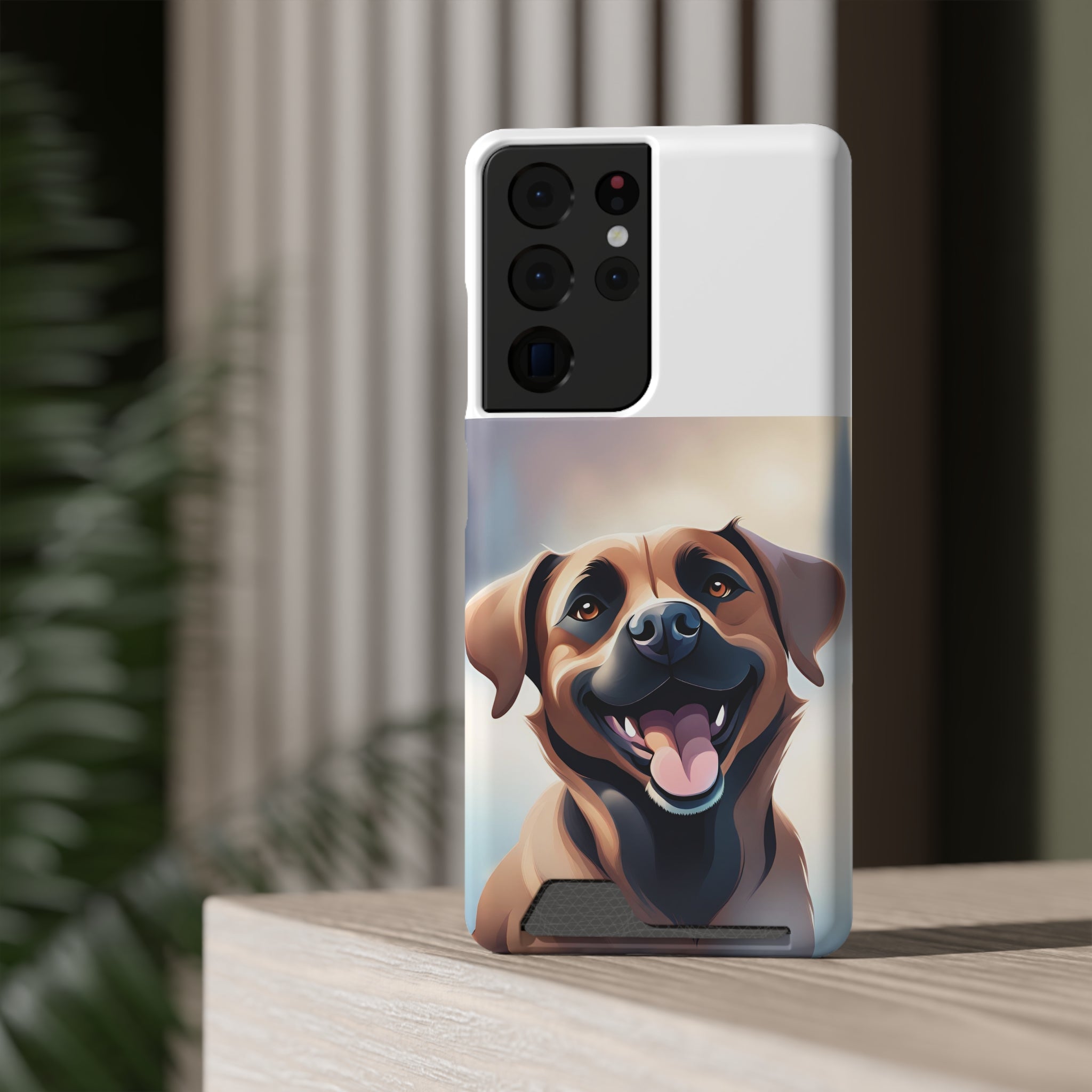 Black Mouth Cur Phone Case with Card Holder
