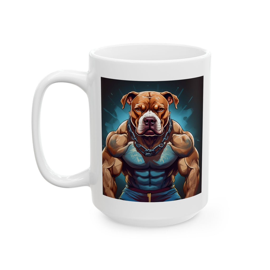 Pitbull Body Builder Ceramic Mug, (11oz, 15oz)