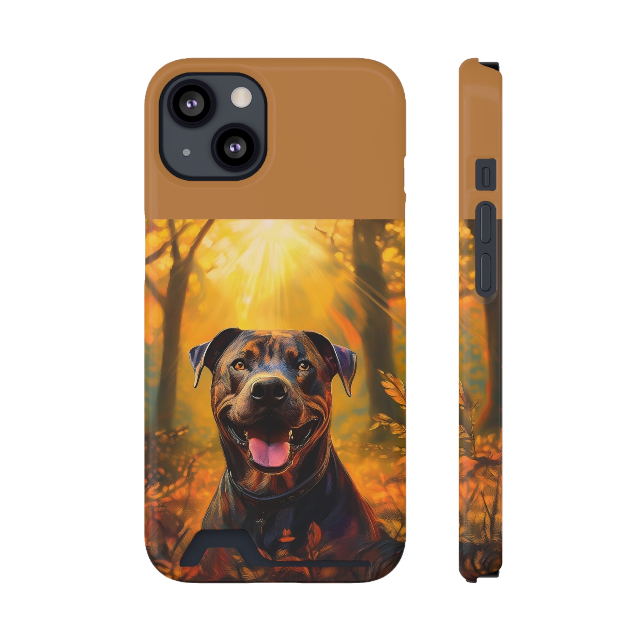 Pitbull Autumn Phone Case with Card Holder