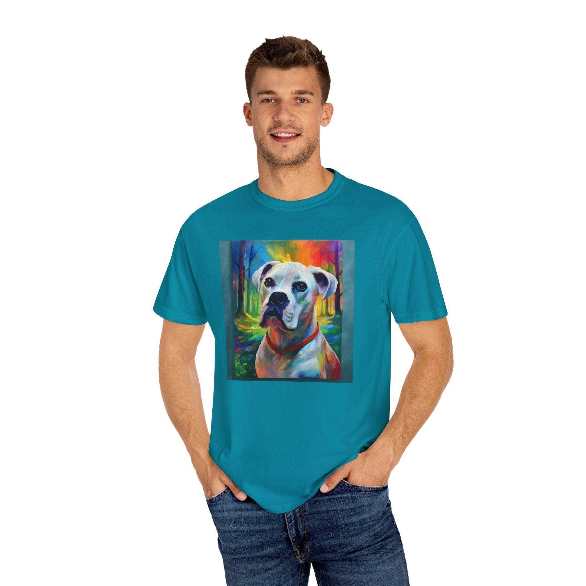 Boxer Rainbow Sky Unisex Garment-Dyed T-shirt