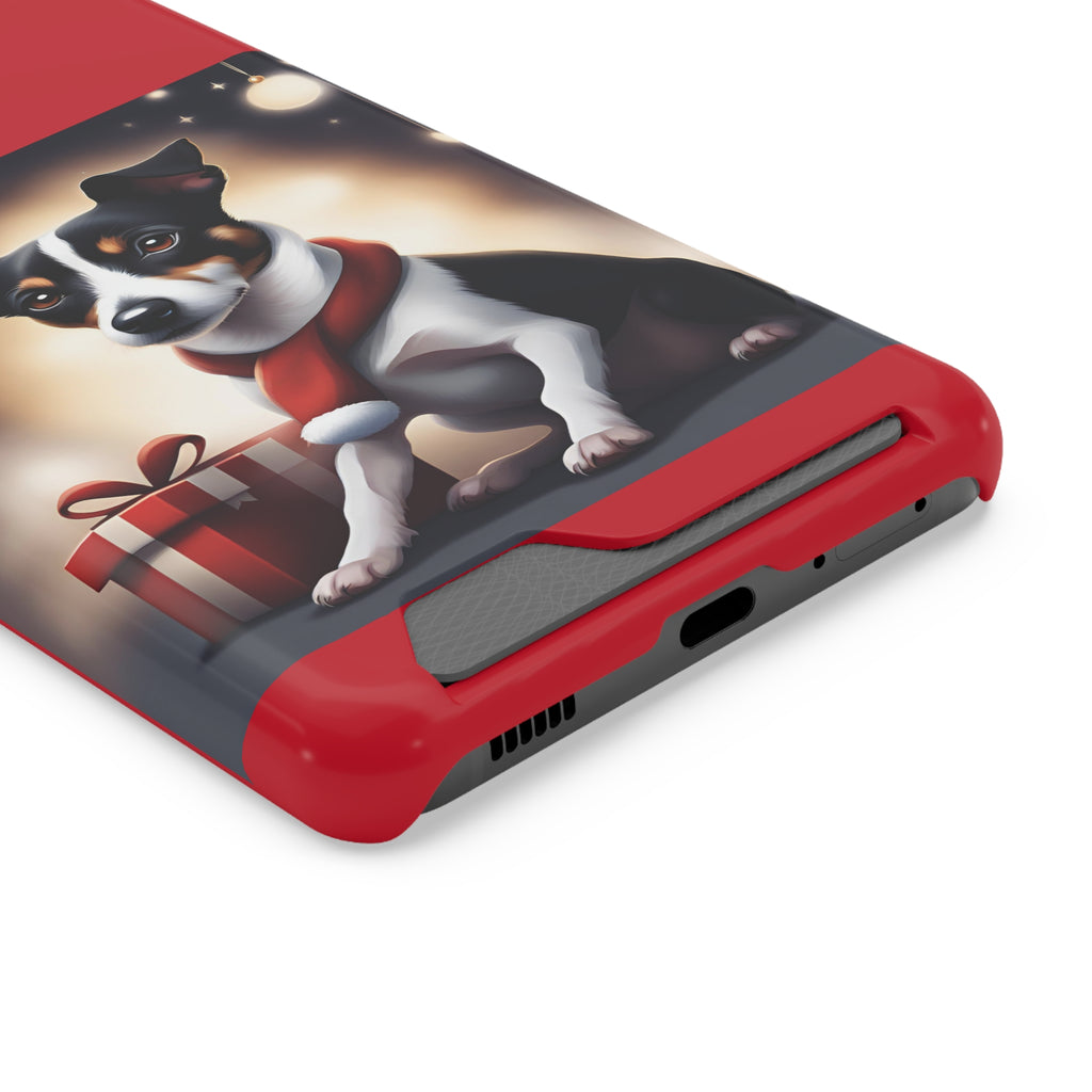 Jack Russel Holiday Phone Case with Card Holder