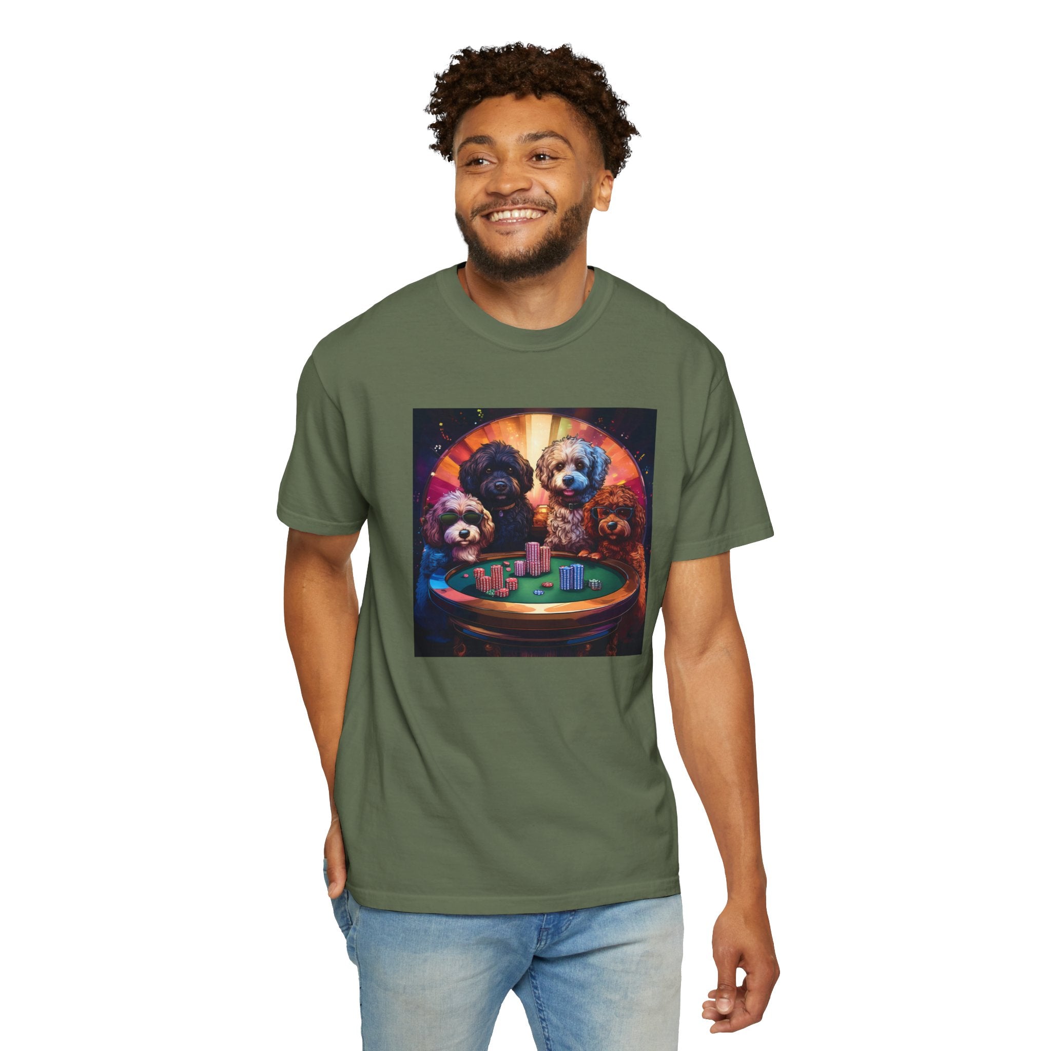 Doodle Poker Game Unisex Garment-Dyed T-shirt