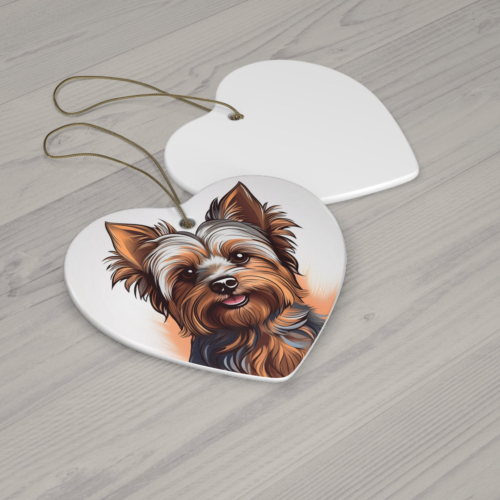 Yorkie Ceramic Ornament