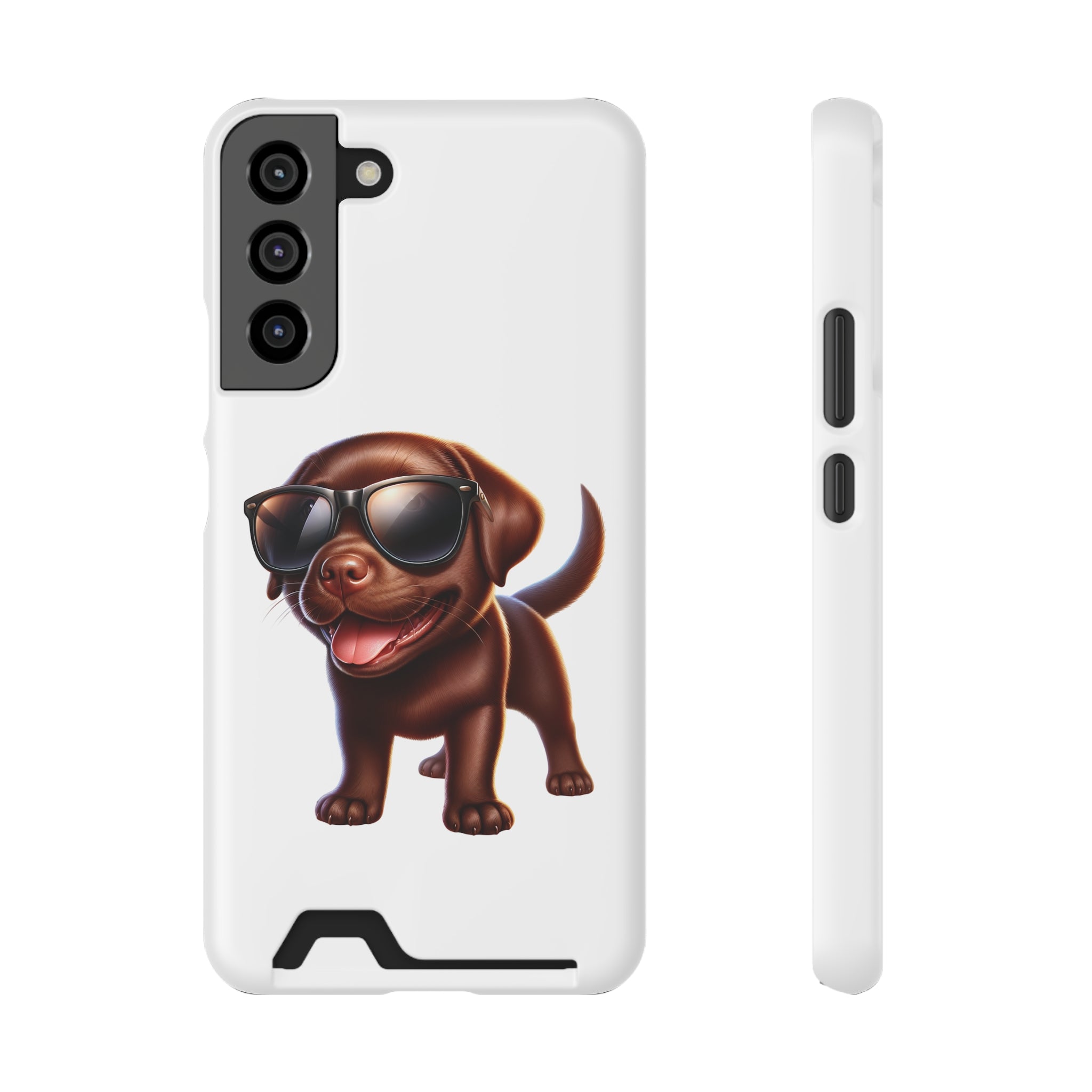 Chocolate Lab with Sunglasses Phone Case with Card Holder