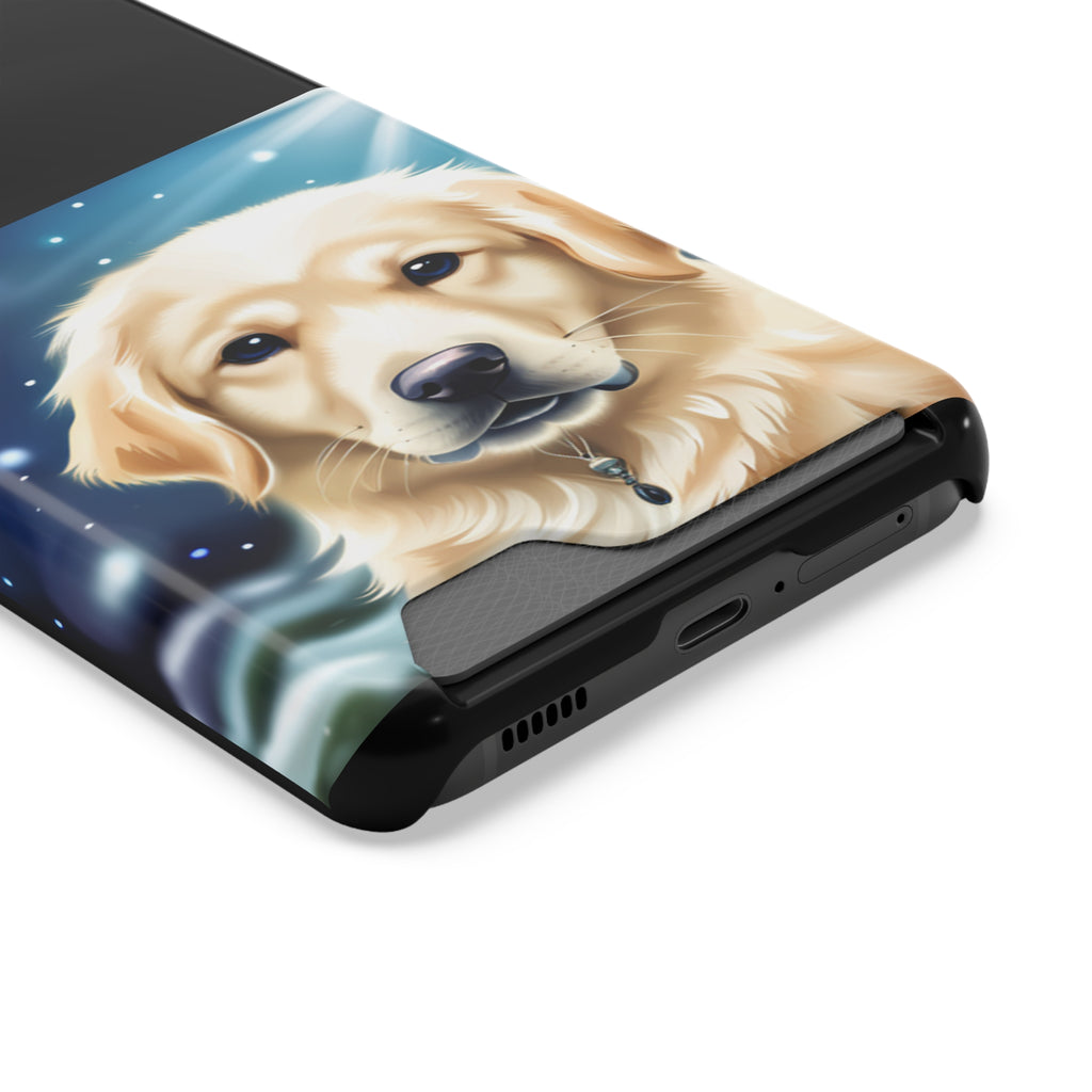 Golden Retriever Stary Night Phone Case with Card Holder