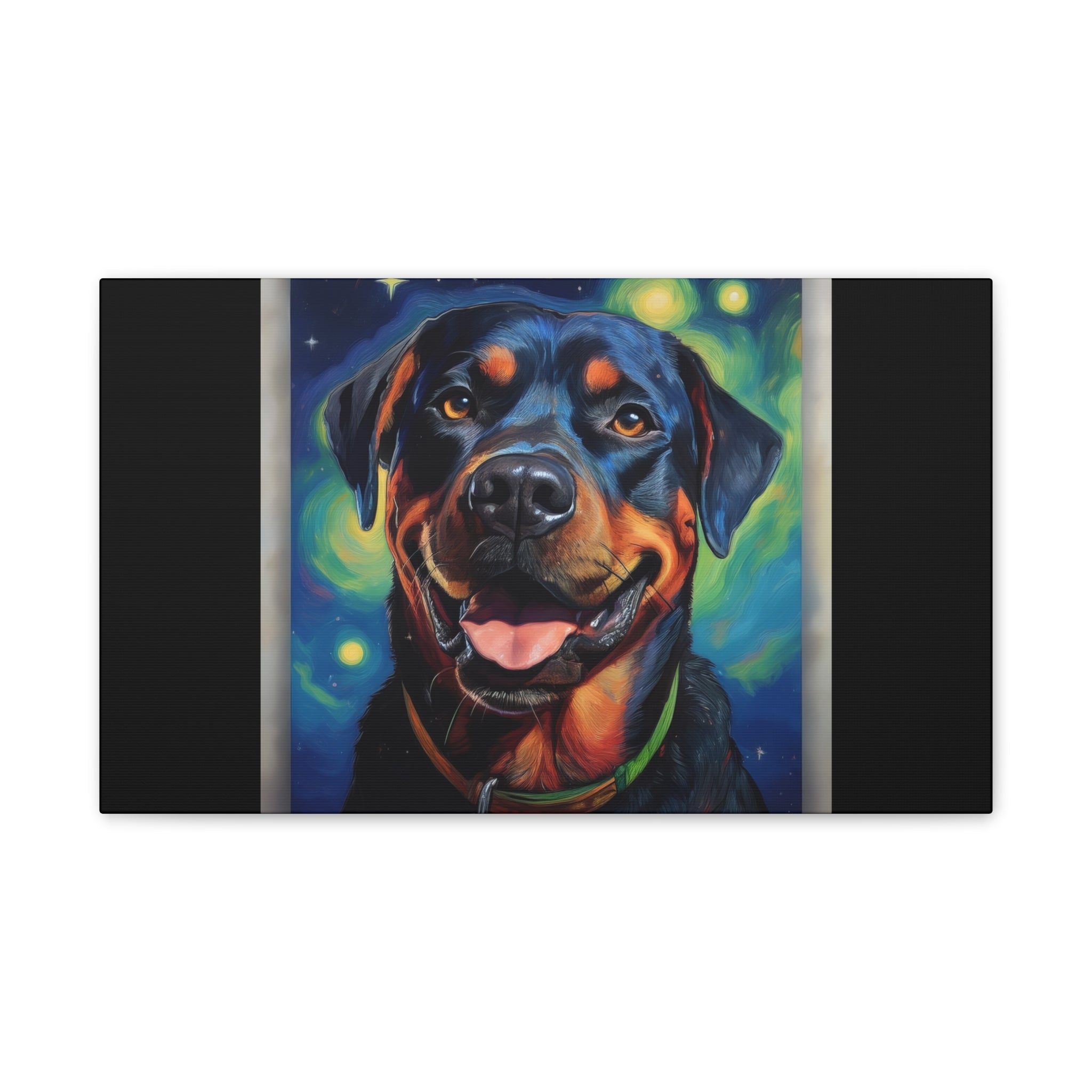 Rottweiler Stary Night Canvas Painting