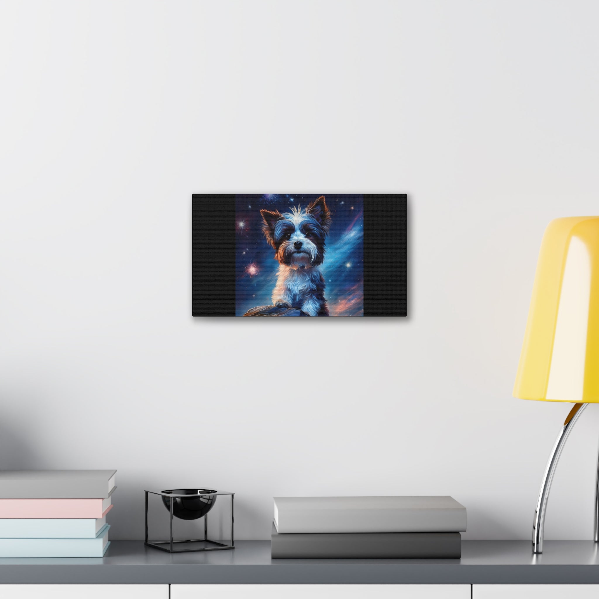 Biewer Terrier Stary Night Cavas Painting