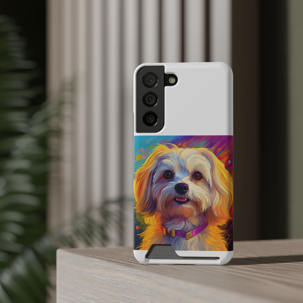 Havanese Phone Case with Card Holder