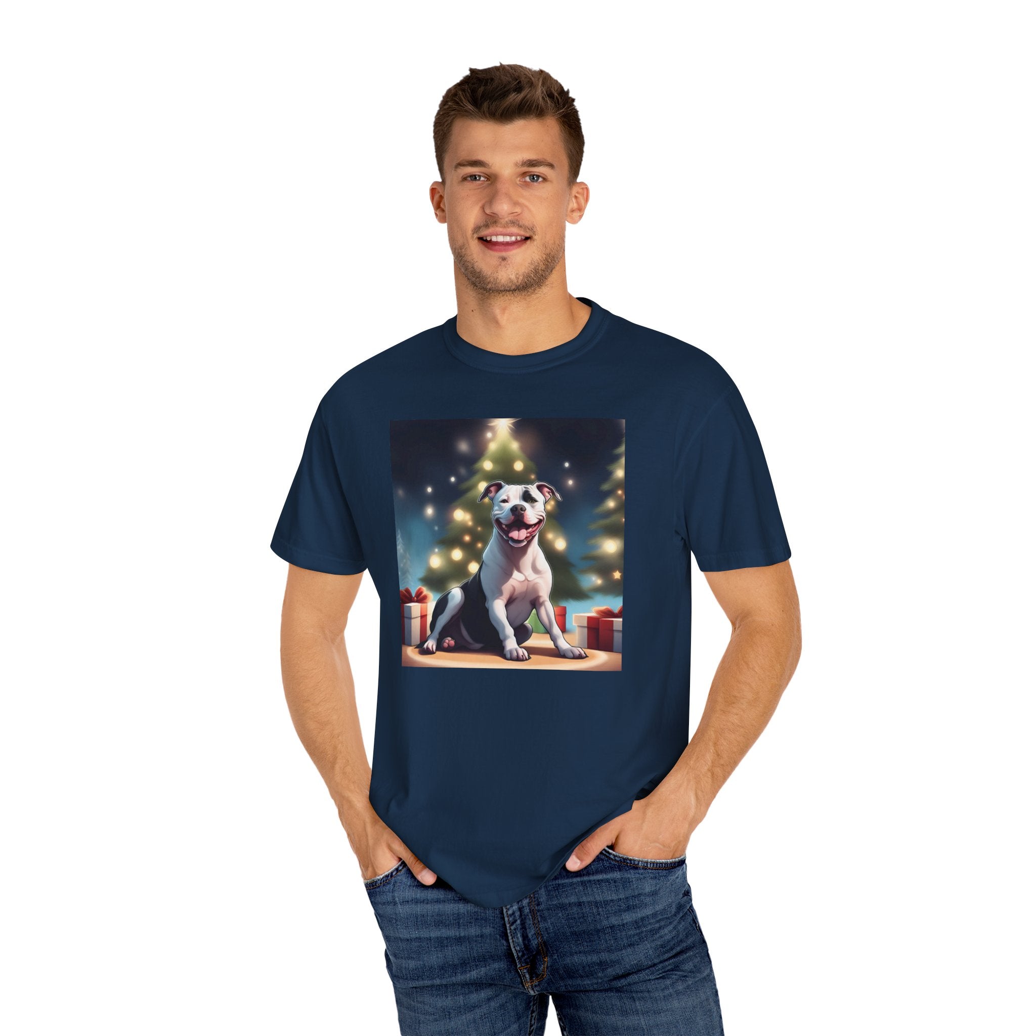 Pit Bull Holiday Unisex Garment-Dyed T-shirt