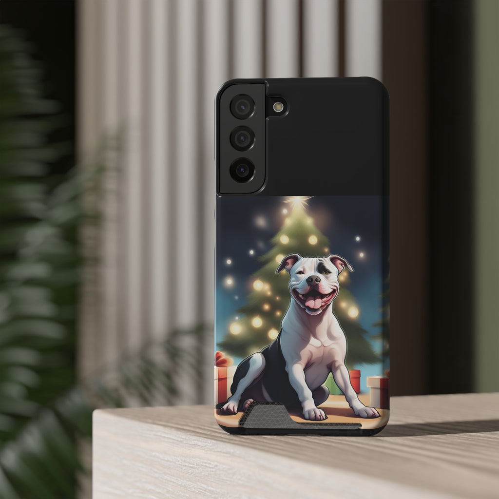 Pitbull Holiday Phone Case with Card Holder