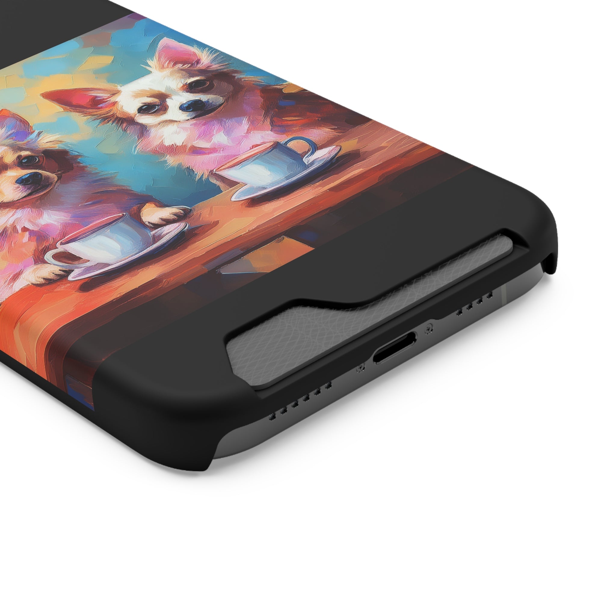 Cafe con Chihuahua Phone Case with Card Holder