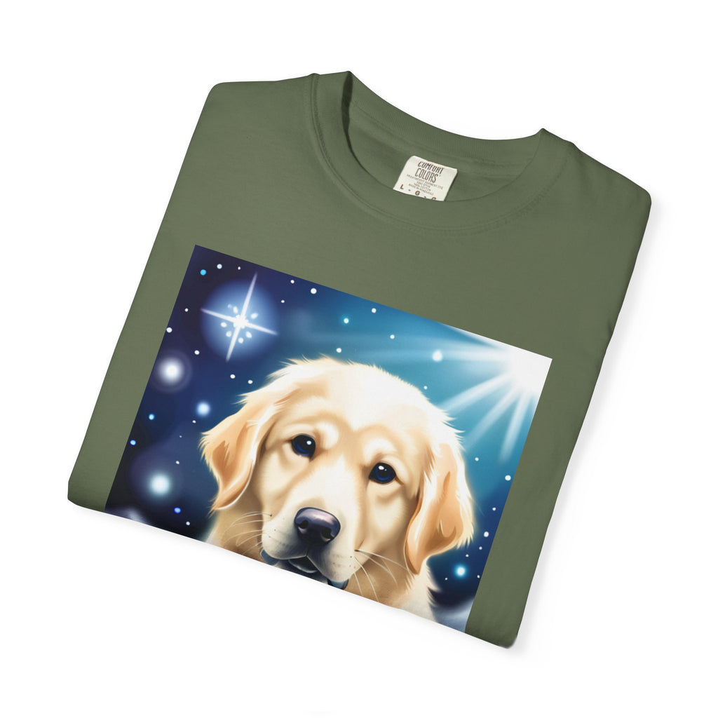 Golden Retriever Stary Night Unisex Garment-Dyed T-shirt