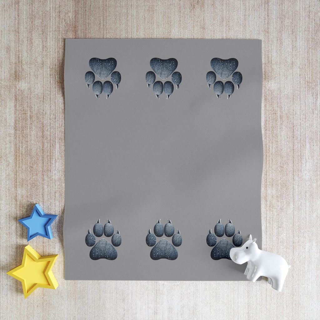 Denim Paw Throw Blanket