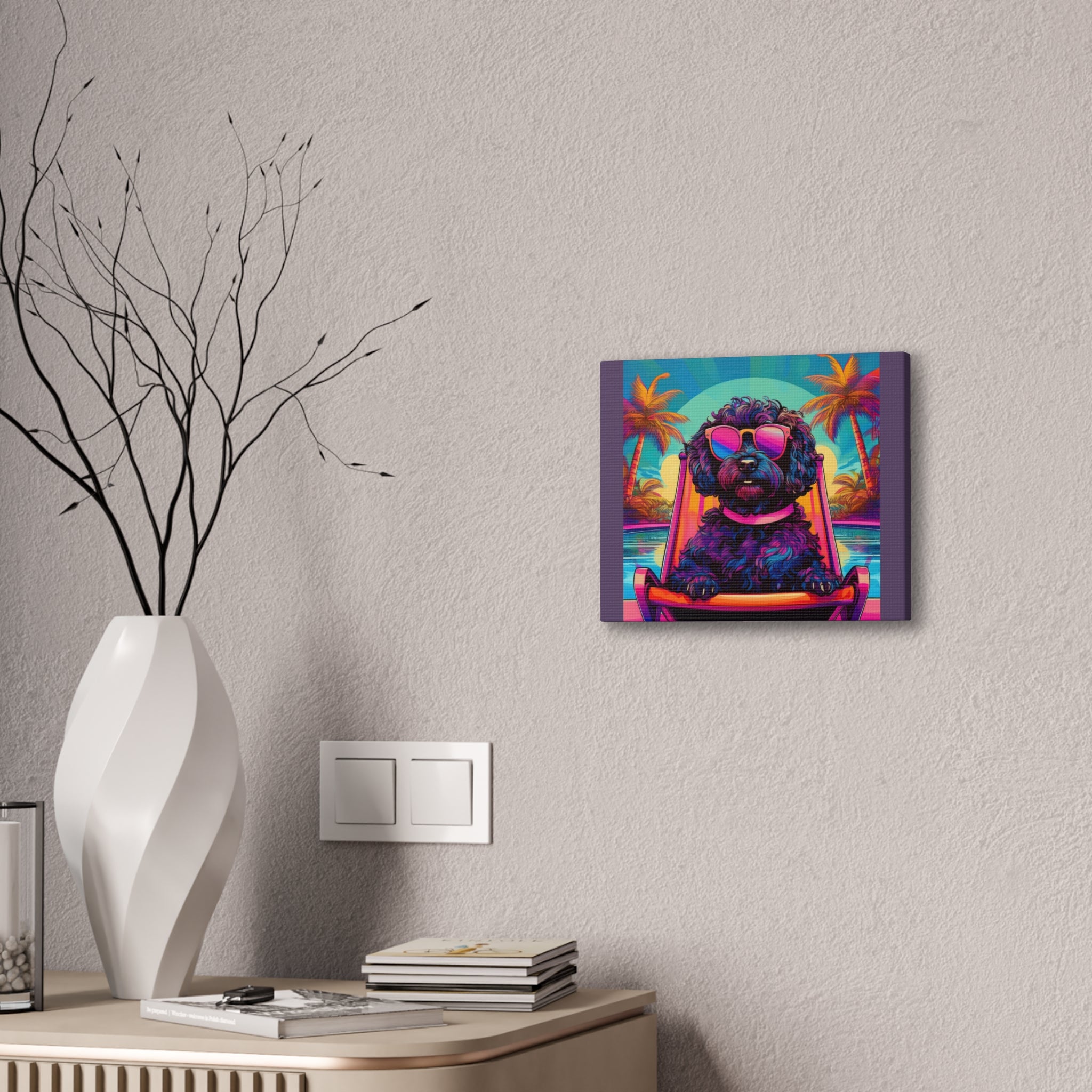 Doodle Poolside Canvas Painting