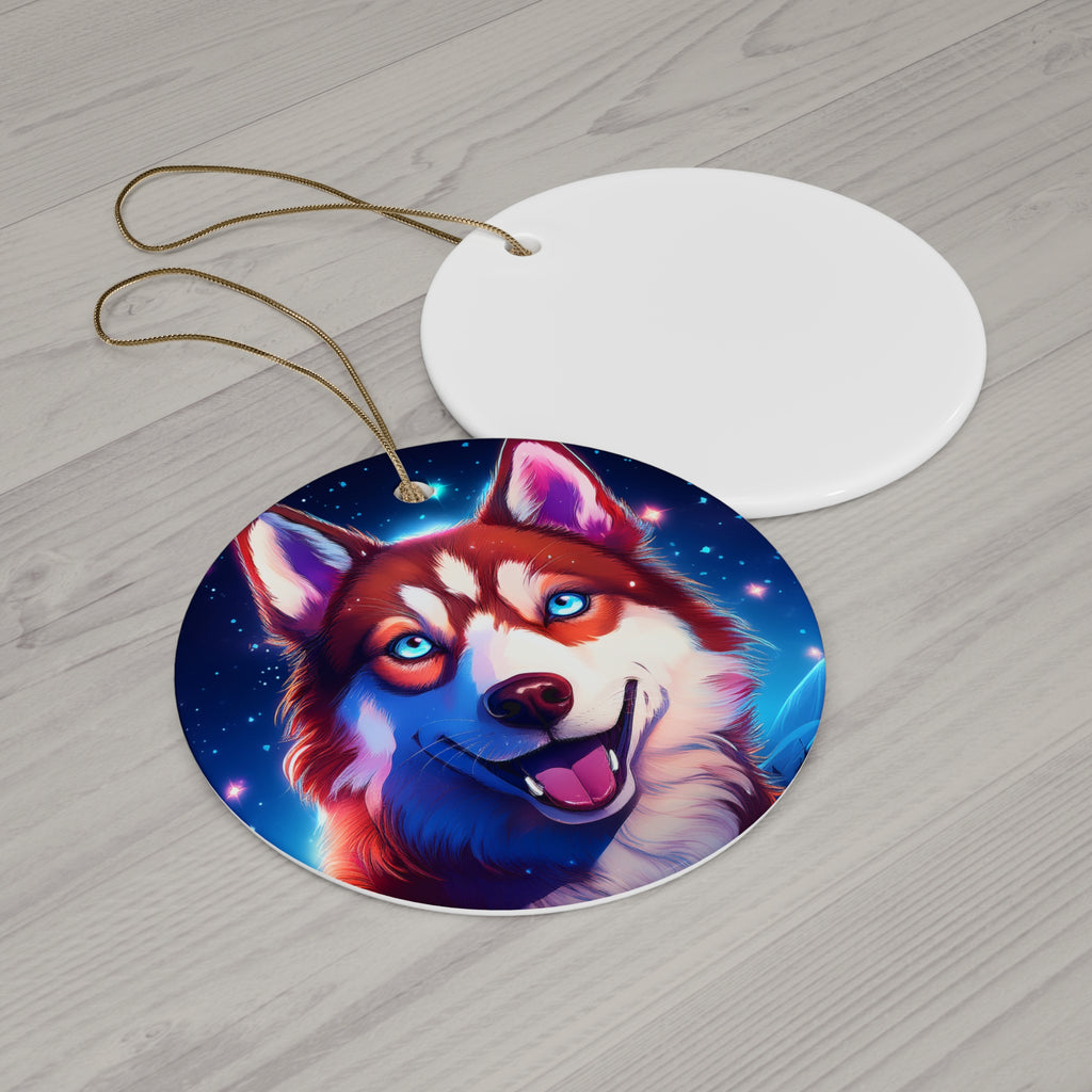 Eskimo Husky Ceramic Ornament