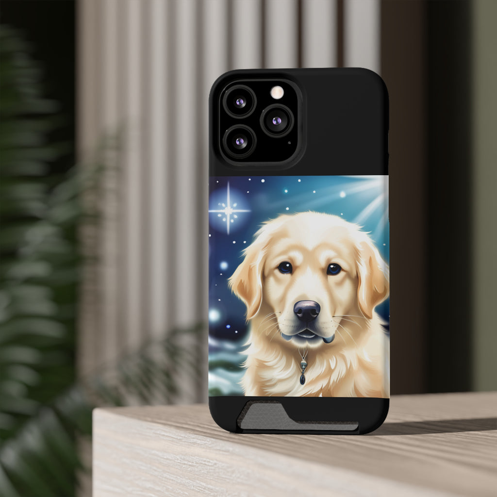 Golden Retriever Stary Night Phone Case with Card Holder