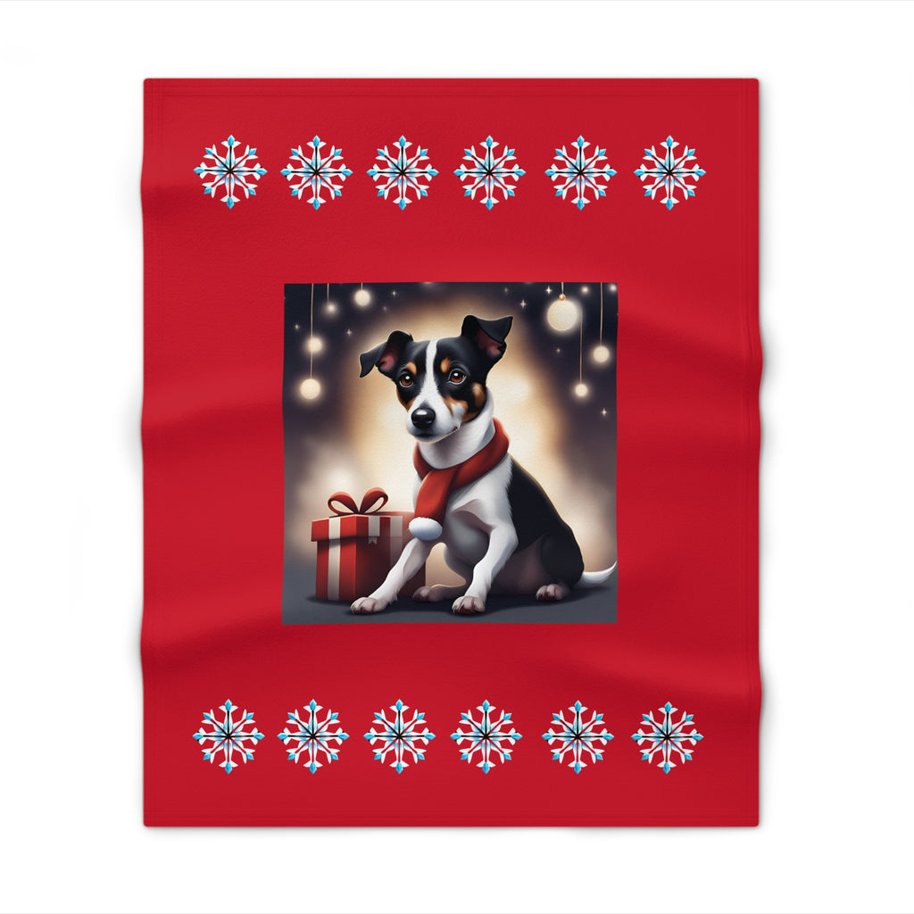 Jack Russel Holiday Throw Blanket