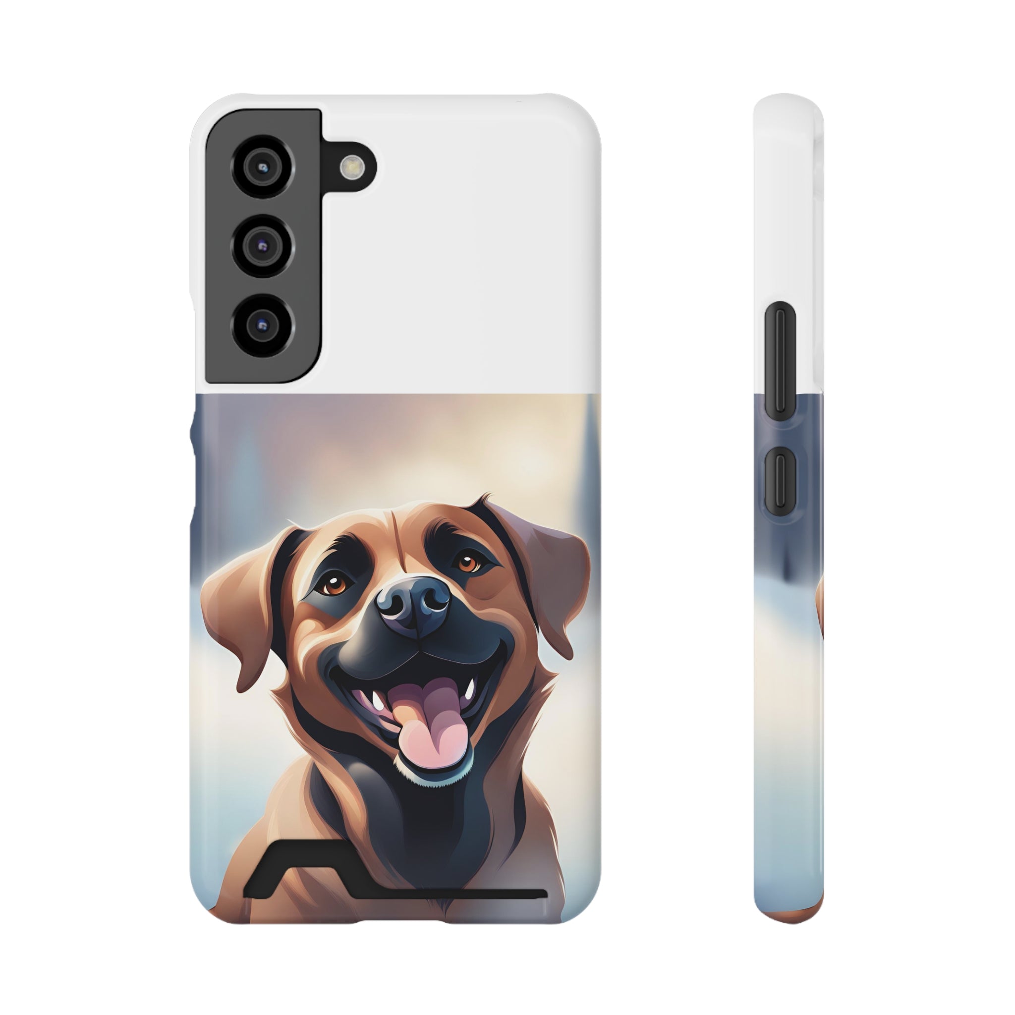 Black Mouth Cur Phone Case with Card Holder