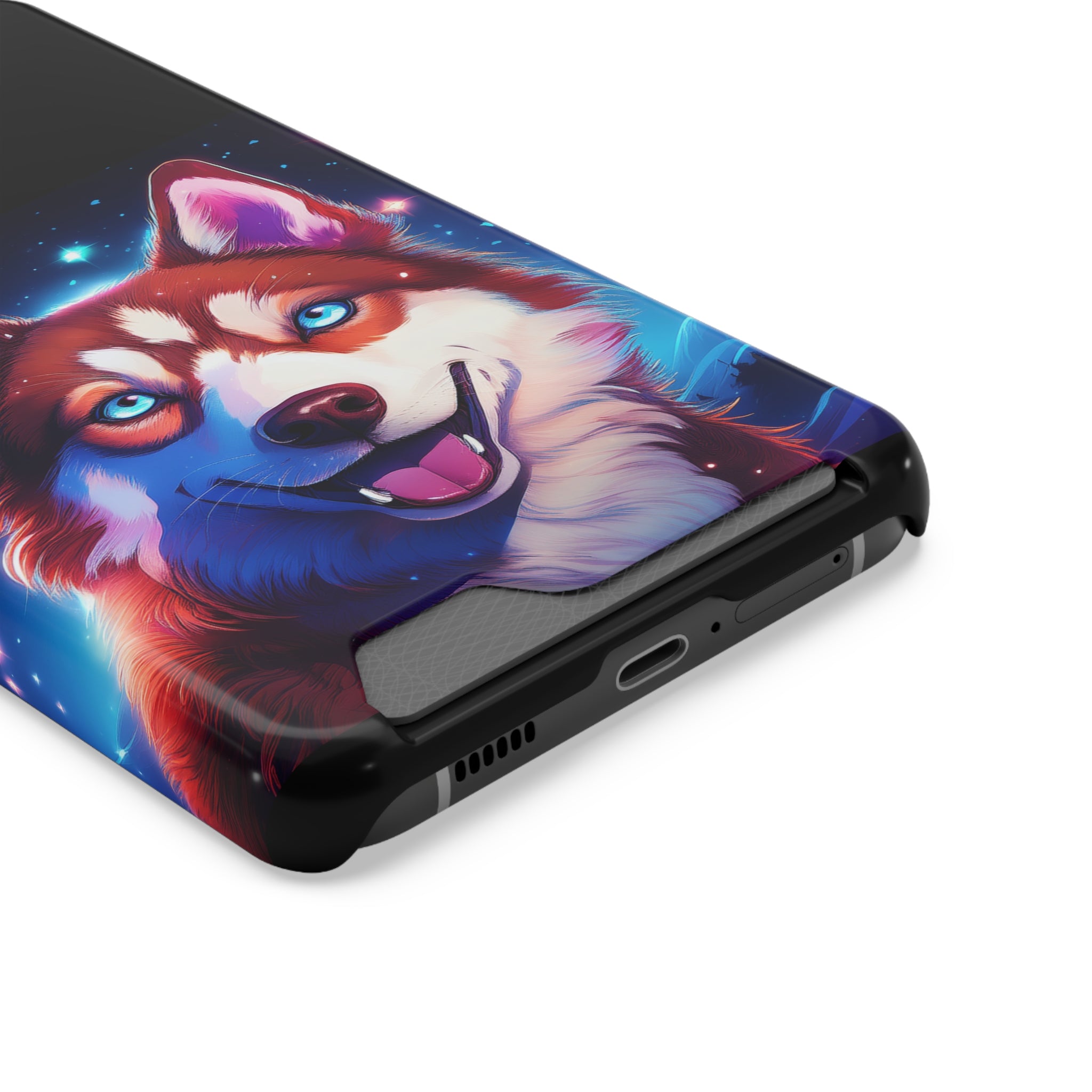 Eskimo Husky Stary Night Phone Case with Card Holder