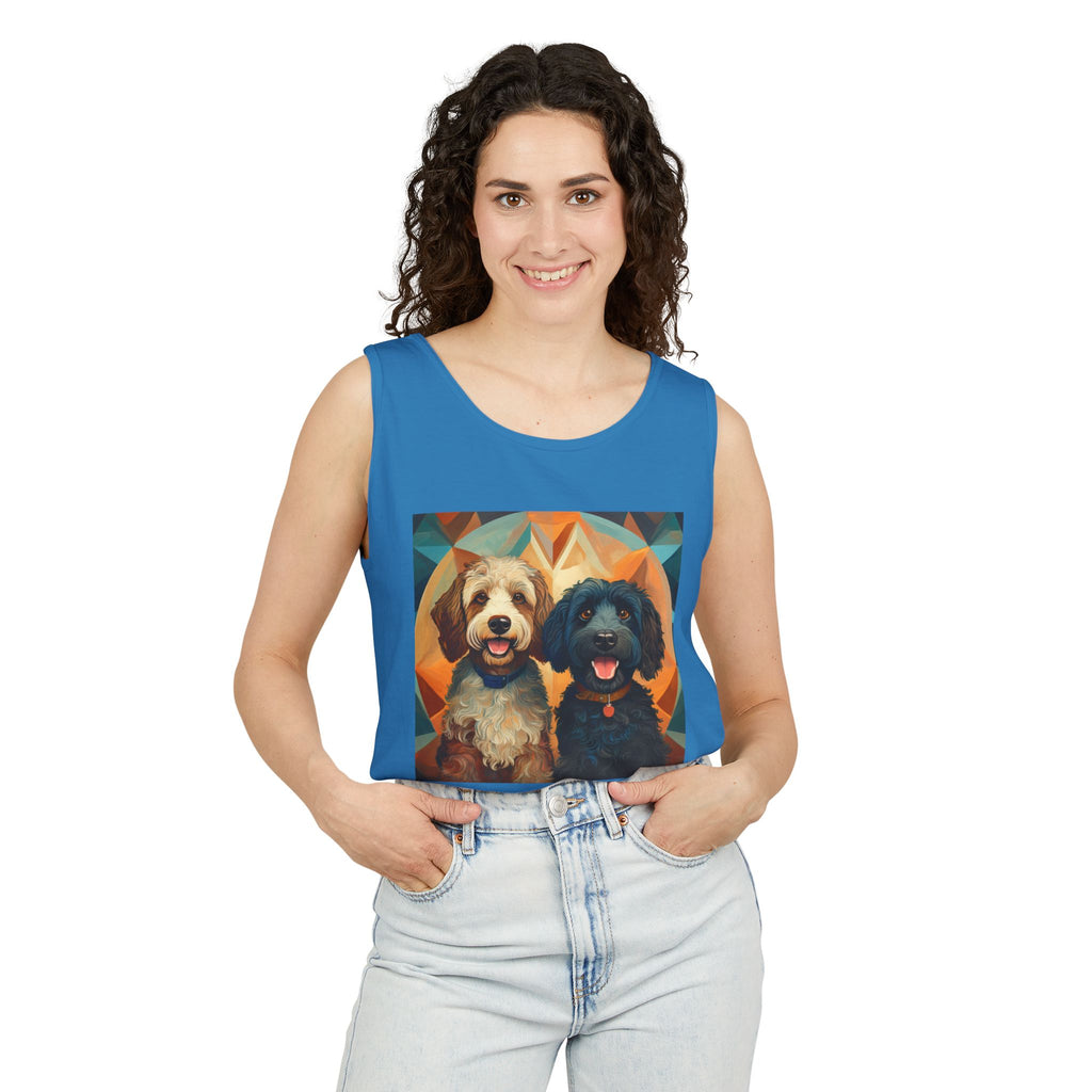 Doodles, Black & Tan Tank Top