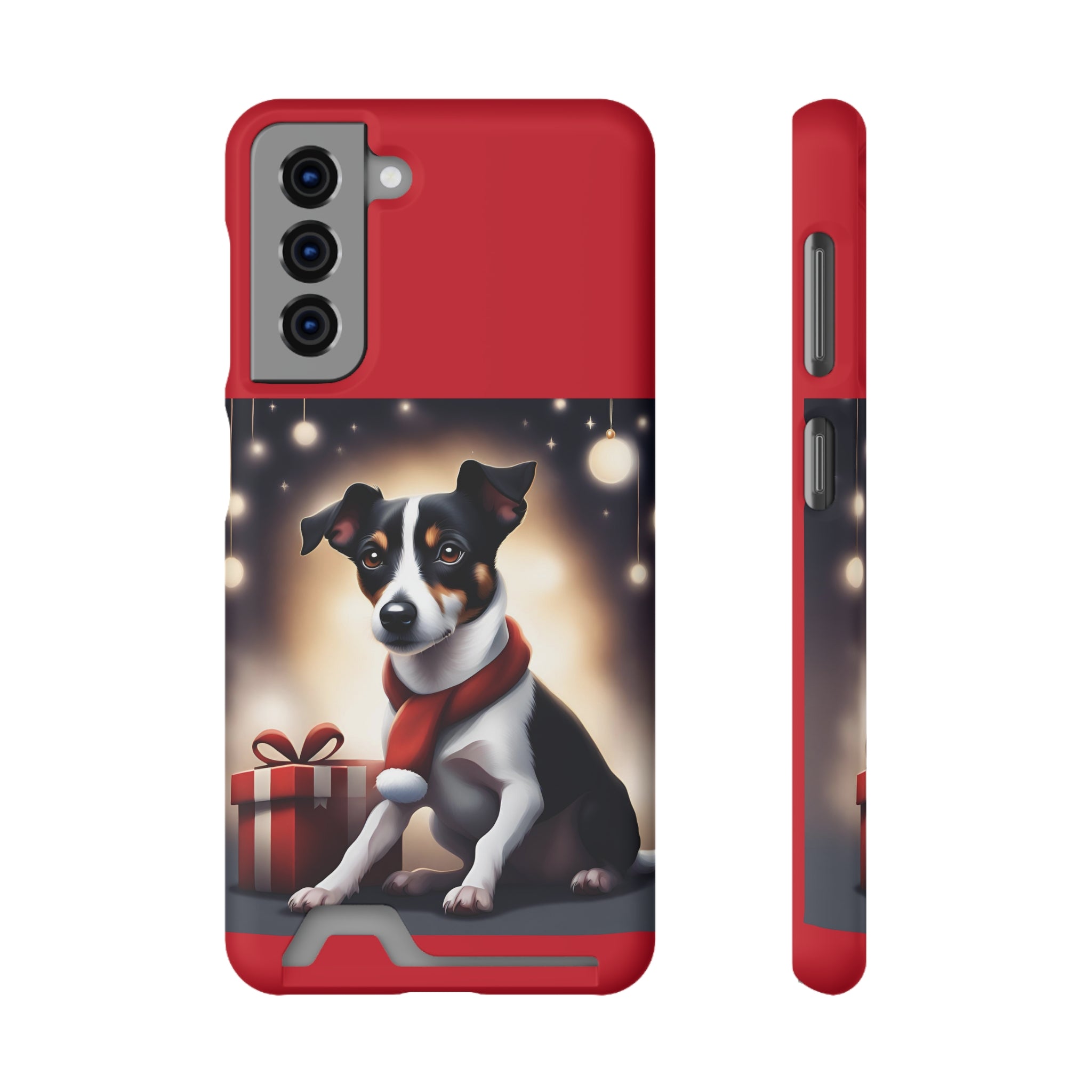 Jack Russel Holiday Phone Case with Card Holder