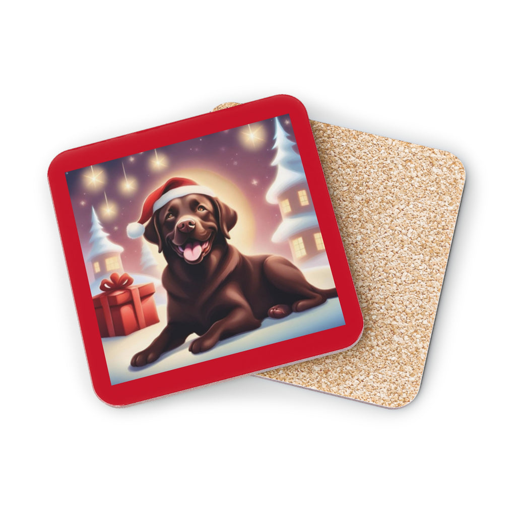 Chocolate Lab Holiday Coonhound Coasters